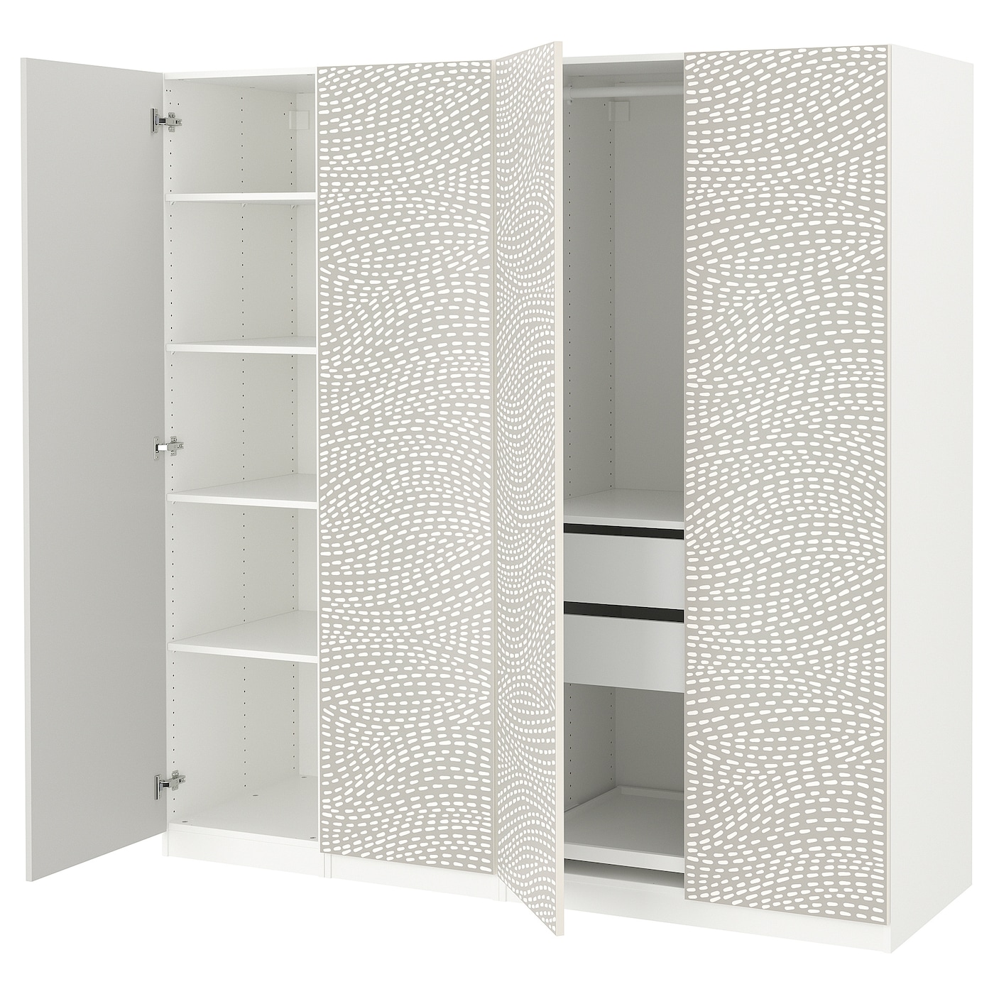 IKEA PAX / MISTUDDEN kombinacja szafy, biały/szary wzór, 200x60x201 cm