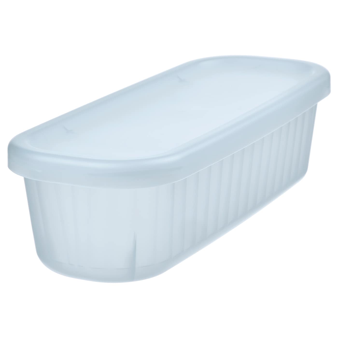 IKEA RYKTA pojemnik z pokrywą, przezroczysty szaroniebieski, 9x24x7 cm/0.5 l