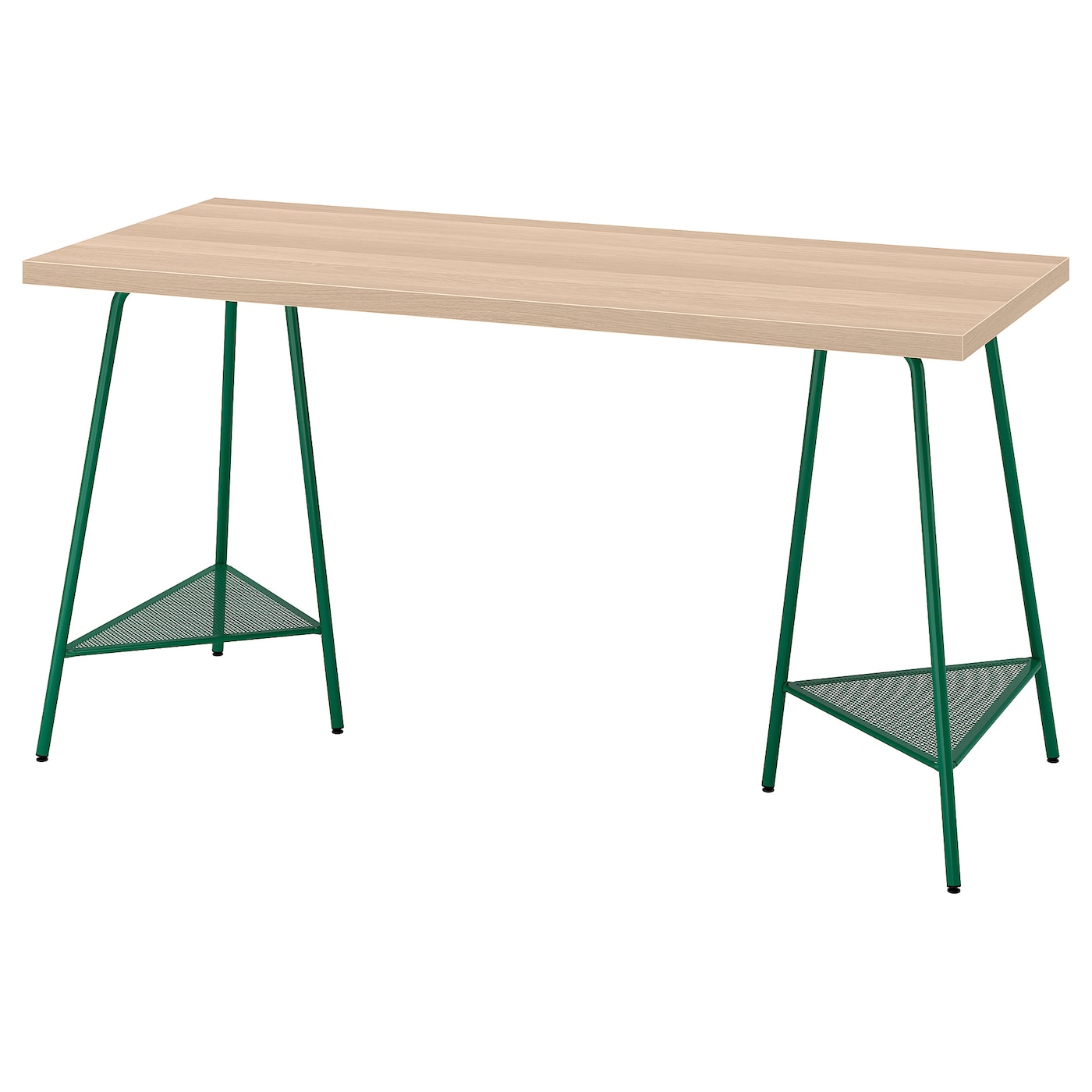 IKEA LAGKAPTEN / TILLSLAG biurko, imitacja dębu bejcowanego na biało zielony, 140x60 cm