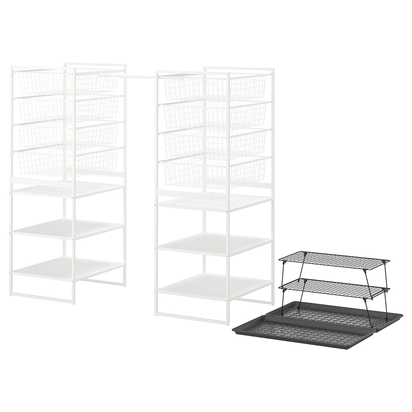 IKEA JONAXEL / GREJIG meble do przedpokoju, zestaw 5 szt, biały/szary
