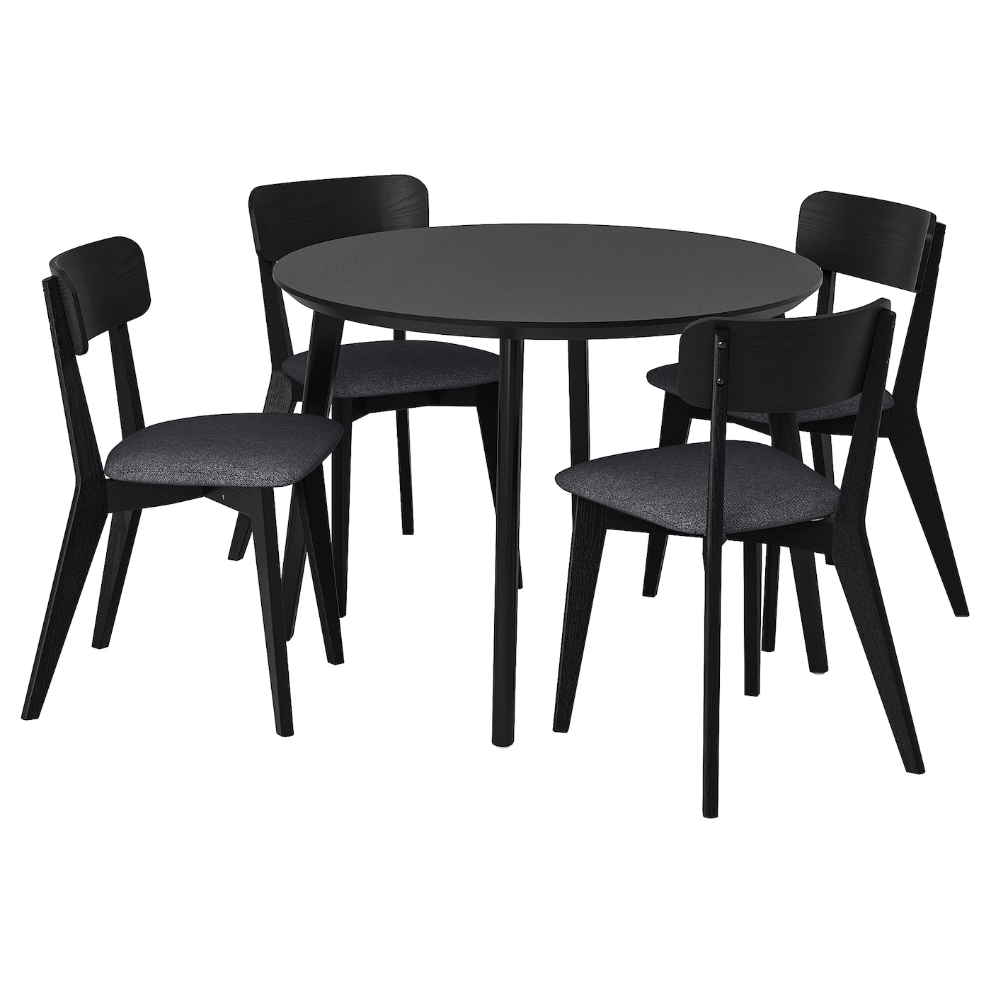 IKEA LISABO / LISABO stół i 4 krzesła, czarny/Tallmyra czarny/szary, 105 cm