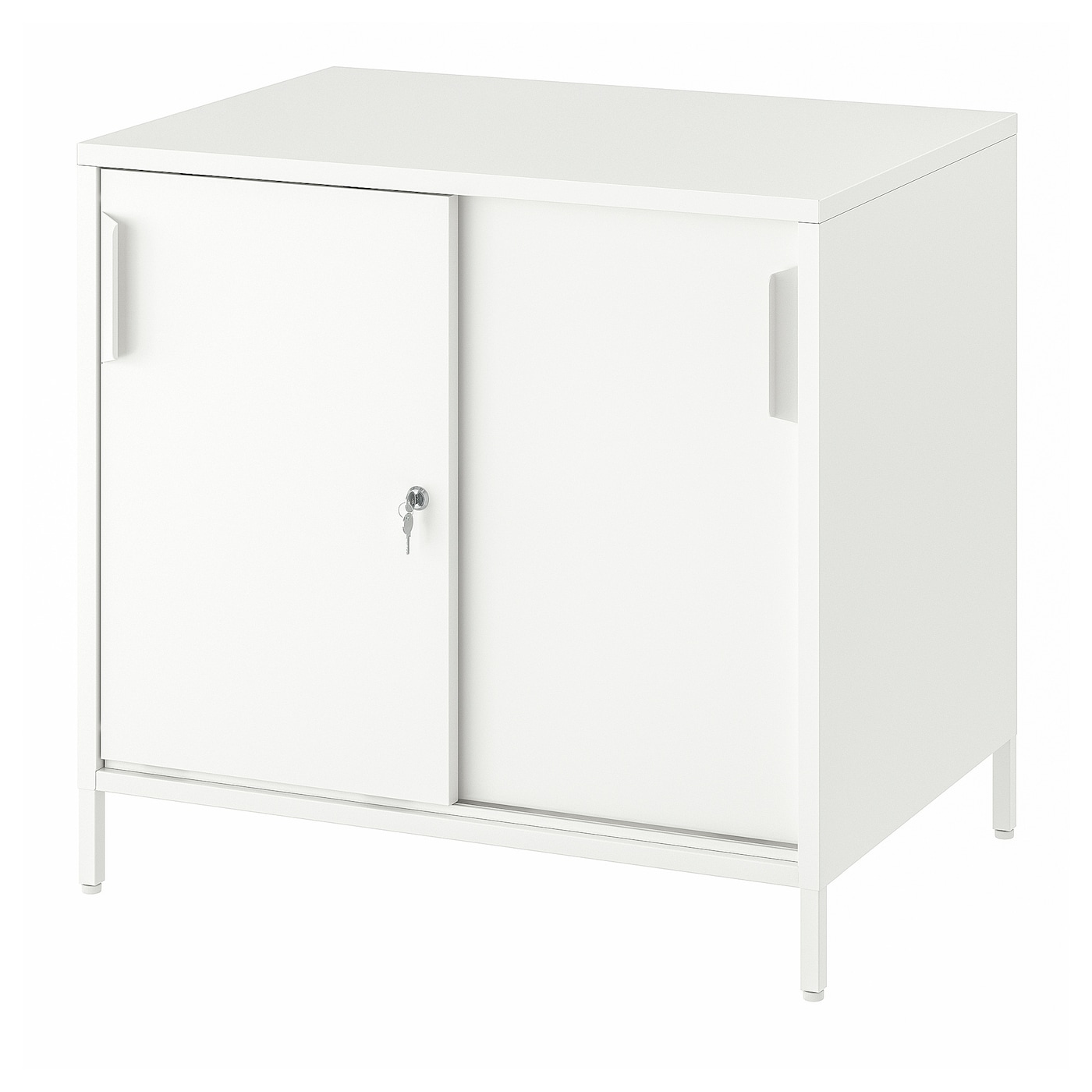 IKEA TROTTEN szafka z drzwiami przesuwnymi, biały, 80x55x75 cm