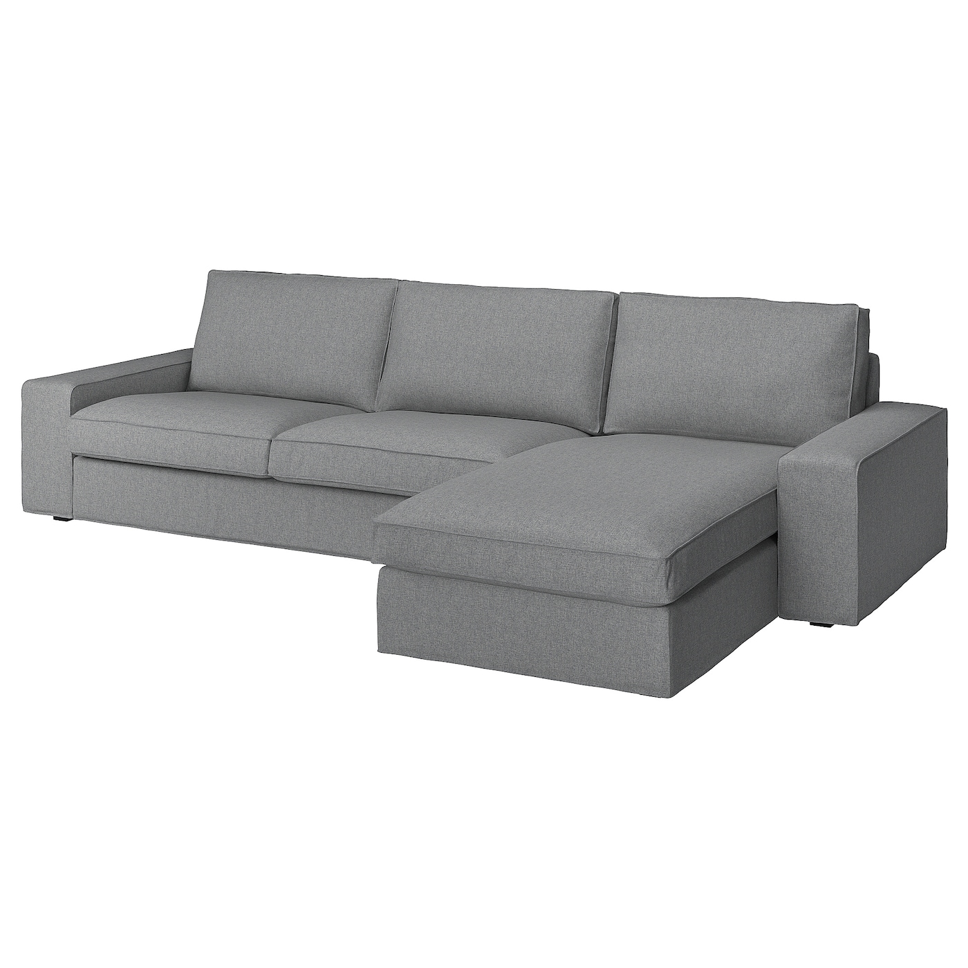 IKEA KIVIK sofa 4-osobowa z szezlongiem, Tibbleby beżowy/szary, Maksymalna szerokość: 318 cm