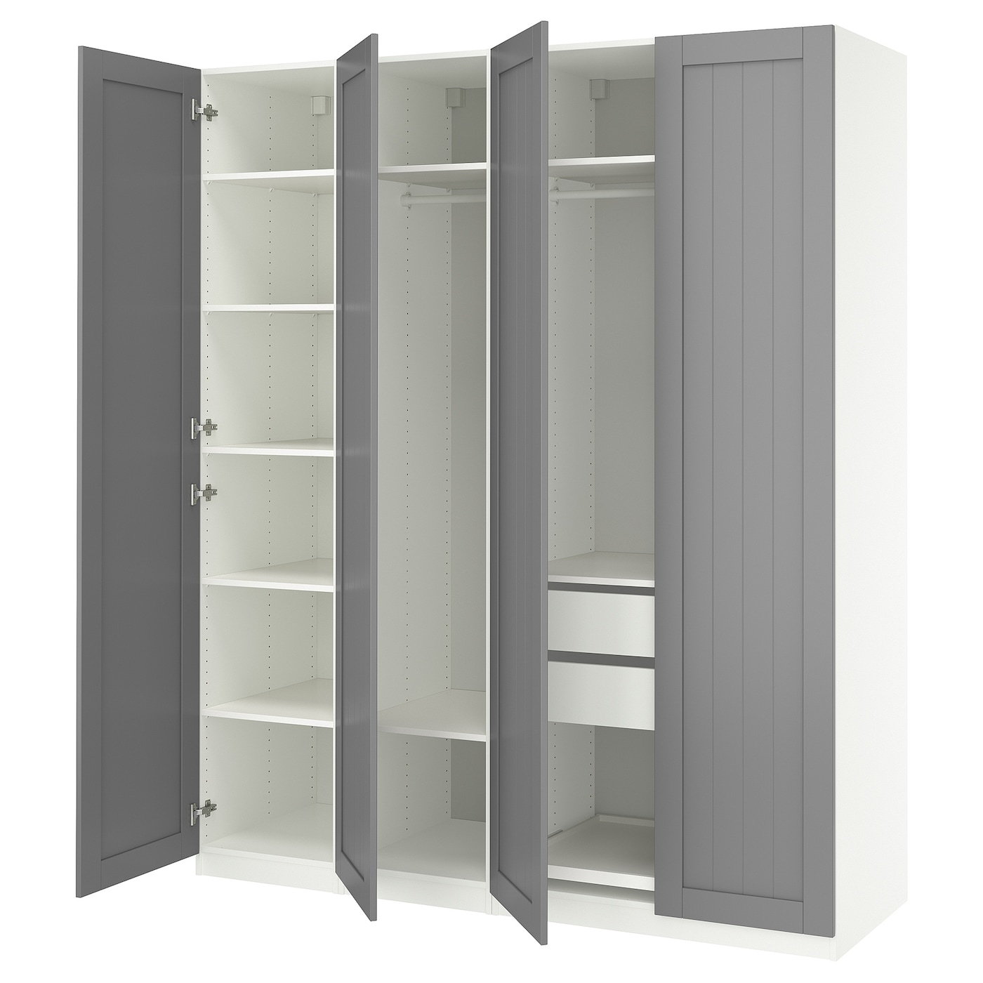 IKEA PAX / GULLABERG kombinacja szafy, biały/szary, 200x60x236 cm