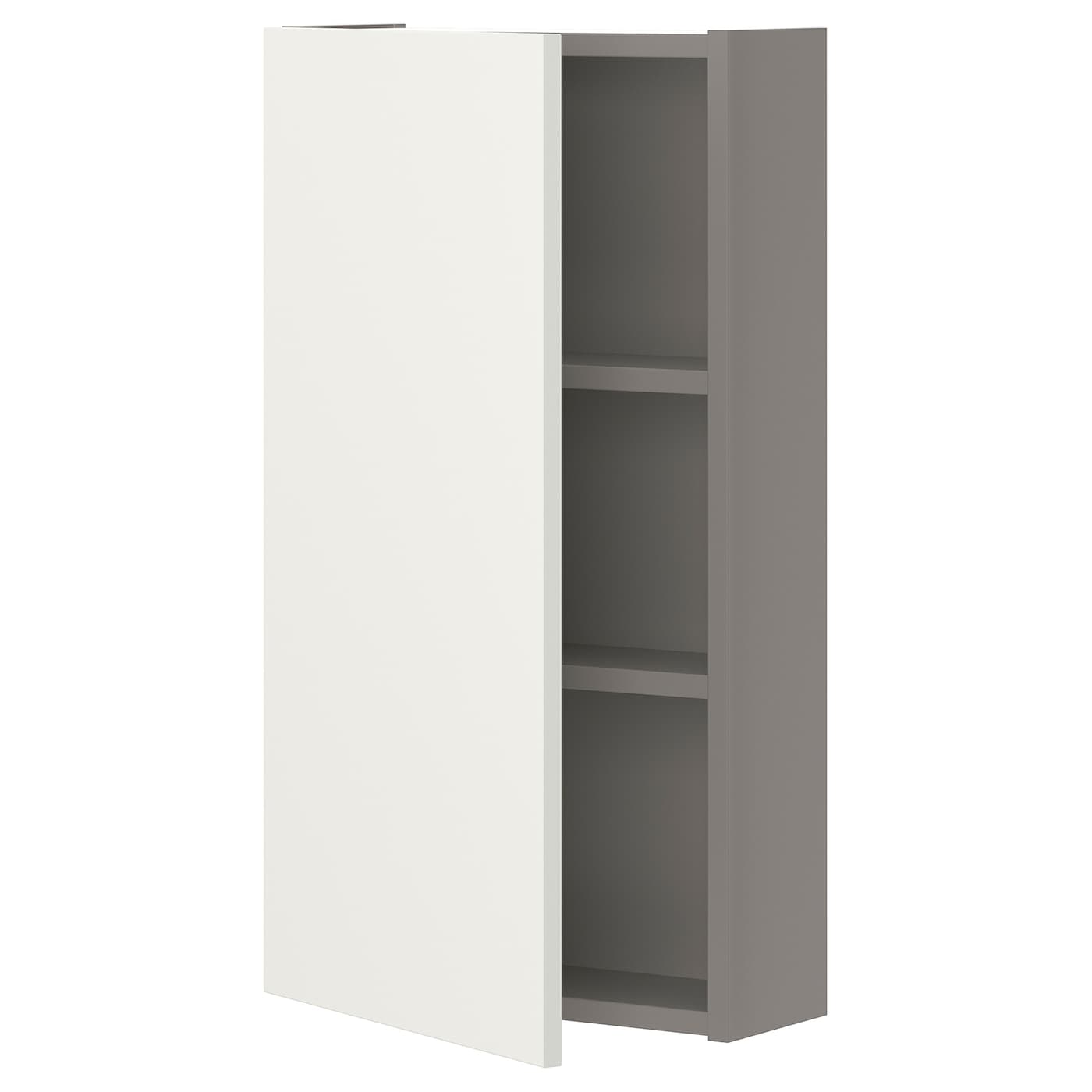 IKEA ENHET szafka wisząca 2półki/drzwi, szary/biały, 40x17x75 cm