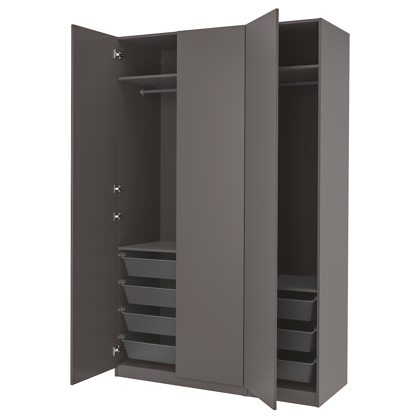IKEA PAX / FORSAND szafa, ciemnoszary/ciemnoszary, 150x60x236 cm