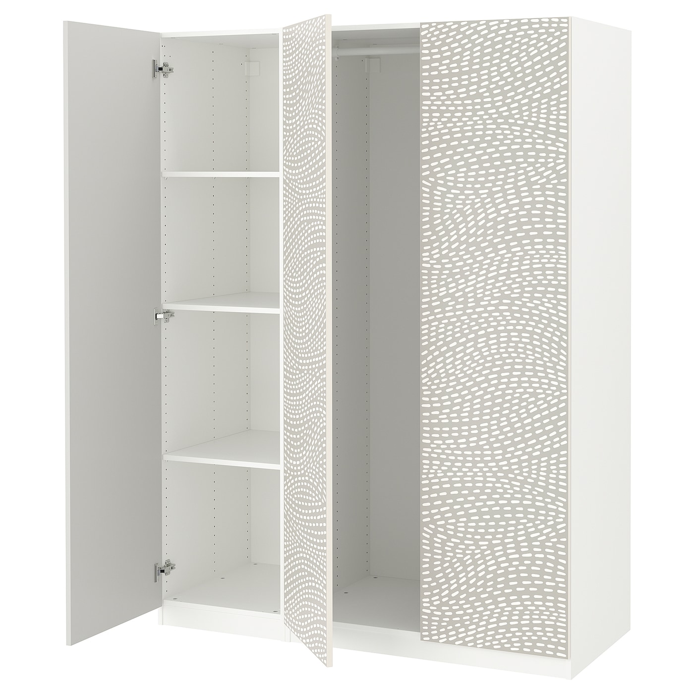 IKEA PAX / MISTUDDEN kombinacja szafy, biały/szary wzór, 150x60x201 cm