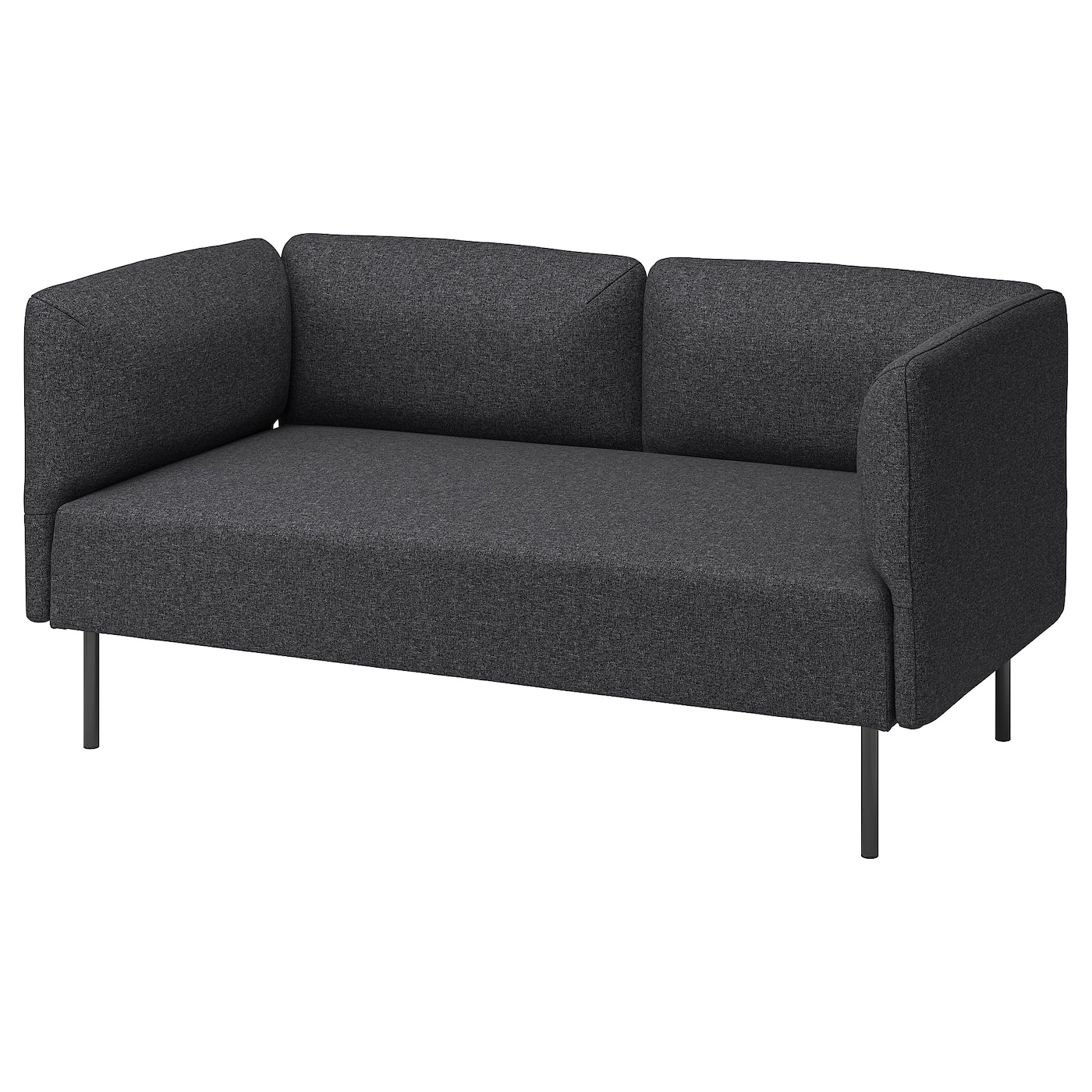 IKEA LILLEHEM Sofa modułowa, 2-osobowa, Gunnared/ciemnoszary metal, Głębokość: 76 cm