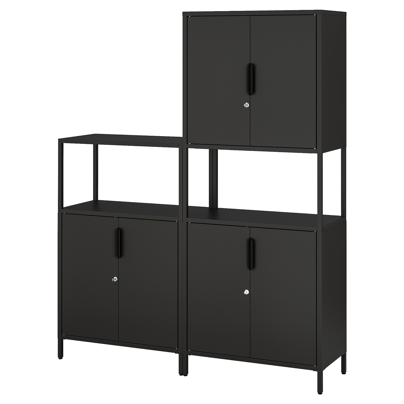 IKEA TROTTEN kombinacja szafek, antracyt, 140x173 cm