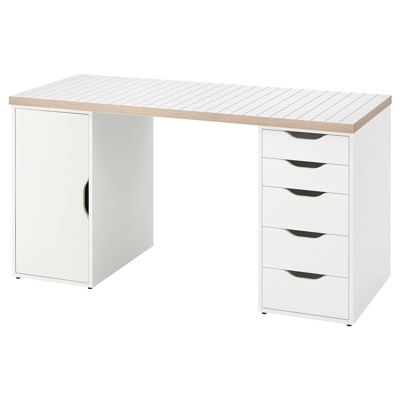 IKEA LAGKAPTEN / ALEX biurko, biały/antracyt, 140x60 cm