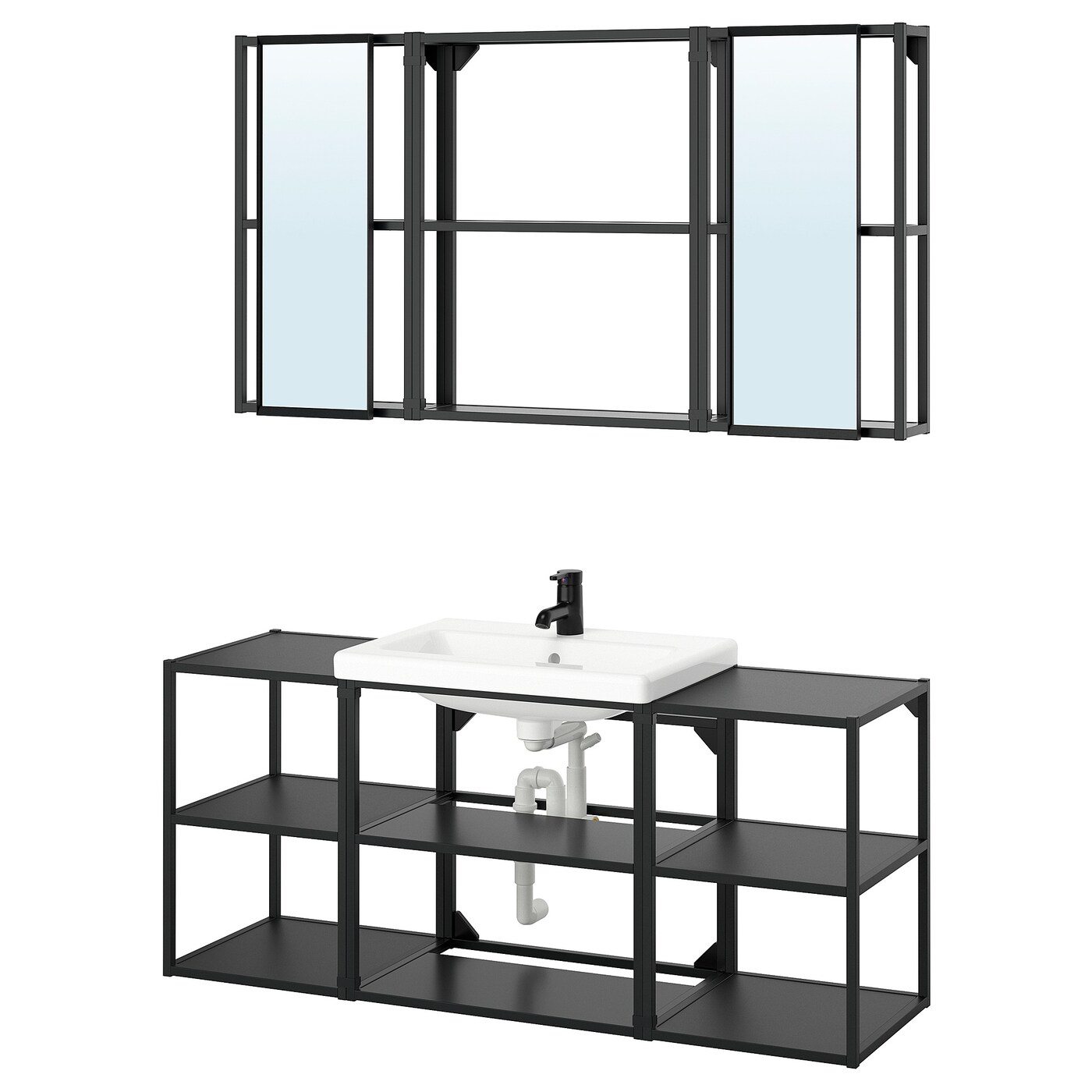 IKEA ENHET łazienka, antracyt, 140x43x65 cm