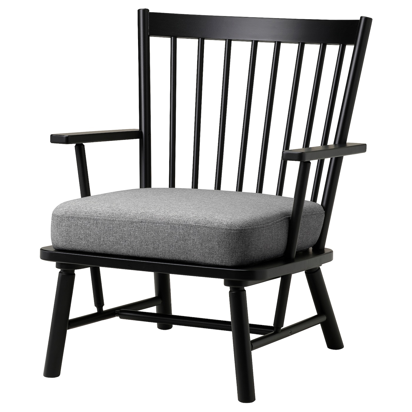 IKEA PERSBOL fotel, czarny/Tibbleby beżowy/szary, Szerokość: 69 cm