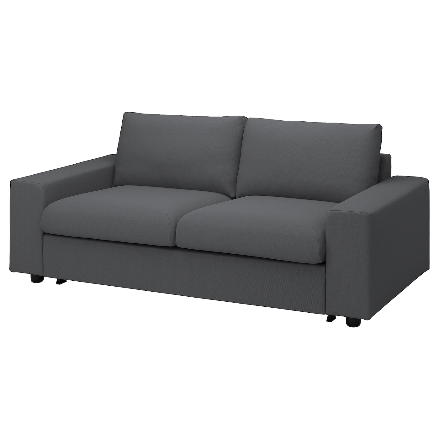 IKEA VIMLE sofa 2-osobowa, rozkładana, z szerokimi podłokietnikami/Hallarp szary, Wysokość łóżka: 53 cm