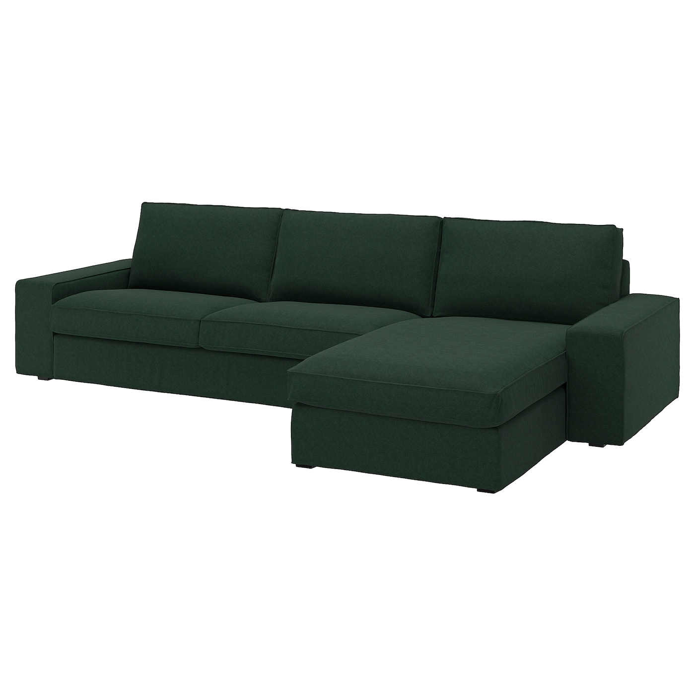 IKEA KIVIK sofa 4-osobowa z szezlongiem, Tallmyra ciemnozielony, Maksymalna szerokość: 318 cm