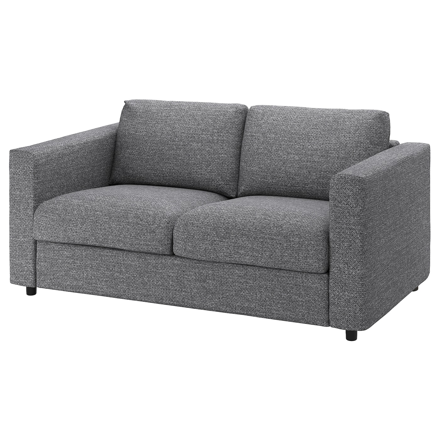 IKEA VIMLE sofa 2-osobowa, Lejde szary-czarny, Wysokość z poduchami oparcia: 83 cm