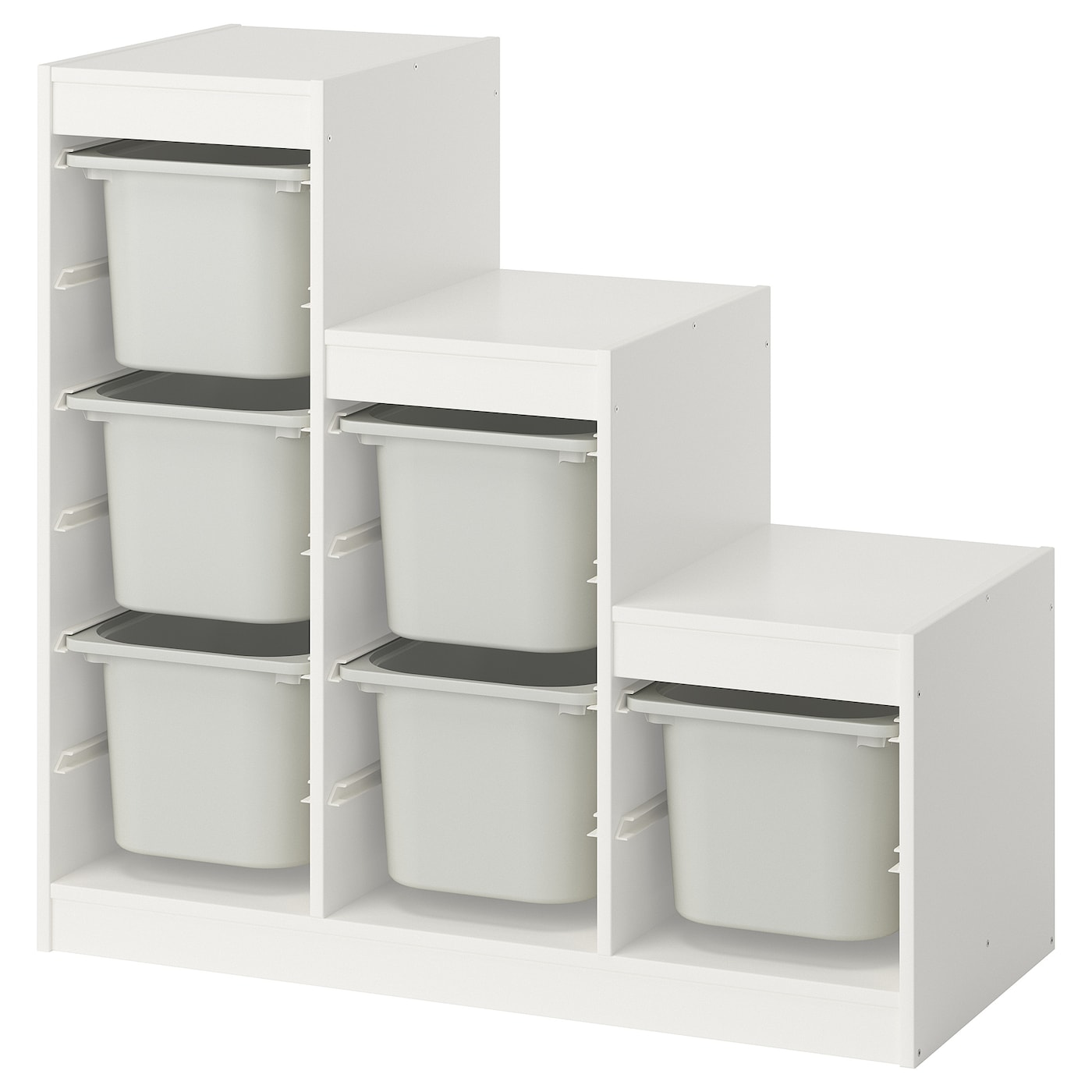 IKEA TROFAST regał z pojemnikami, biały/szary, 99x44x94 cm