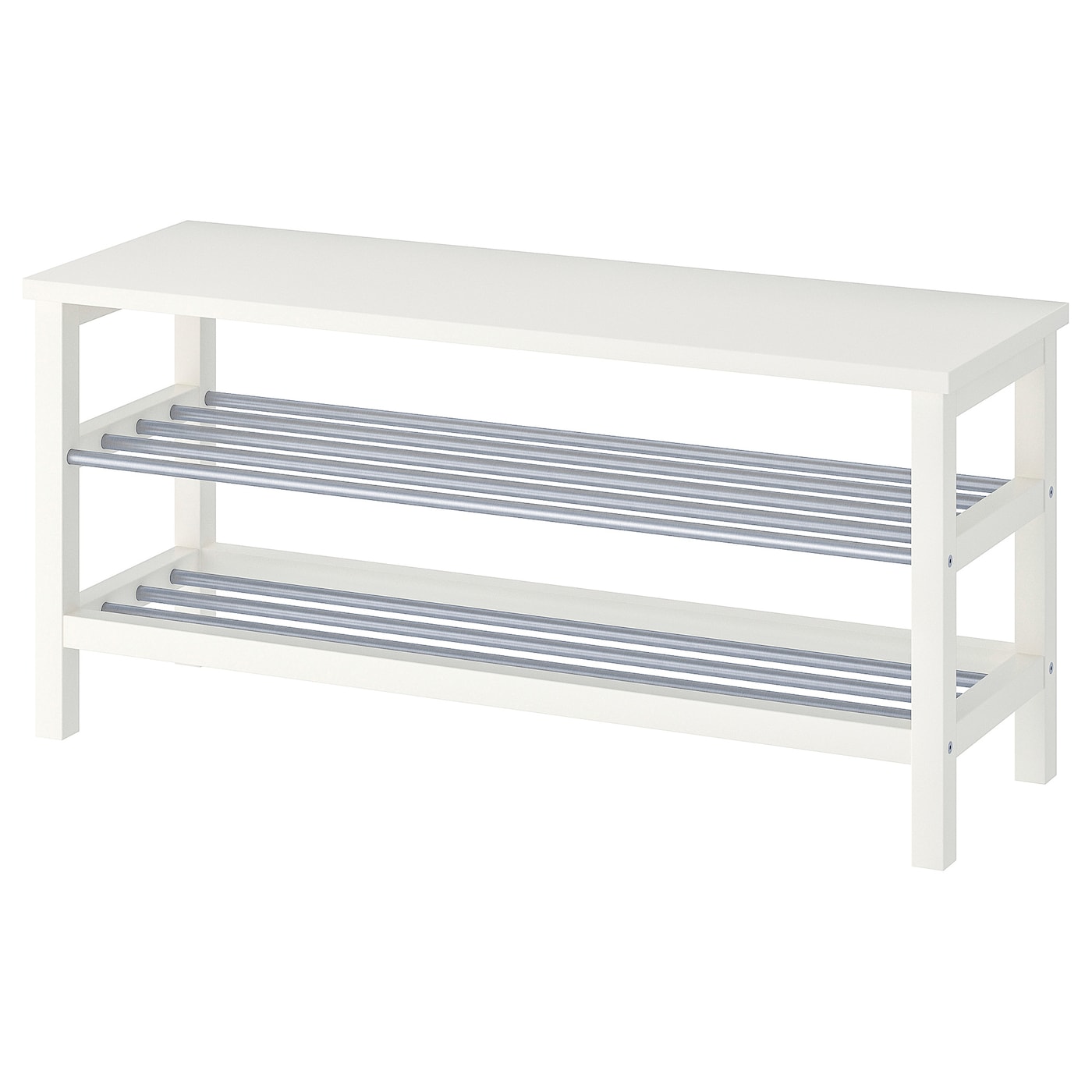 IKEA TJUSIG Ławka z półkami na buty, biały, 108x34x50 cm