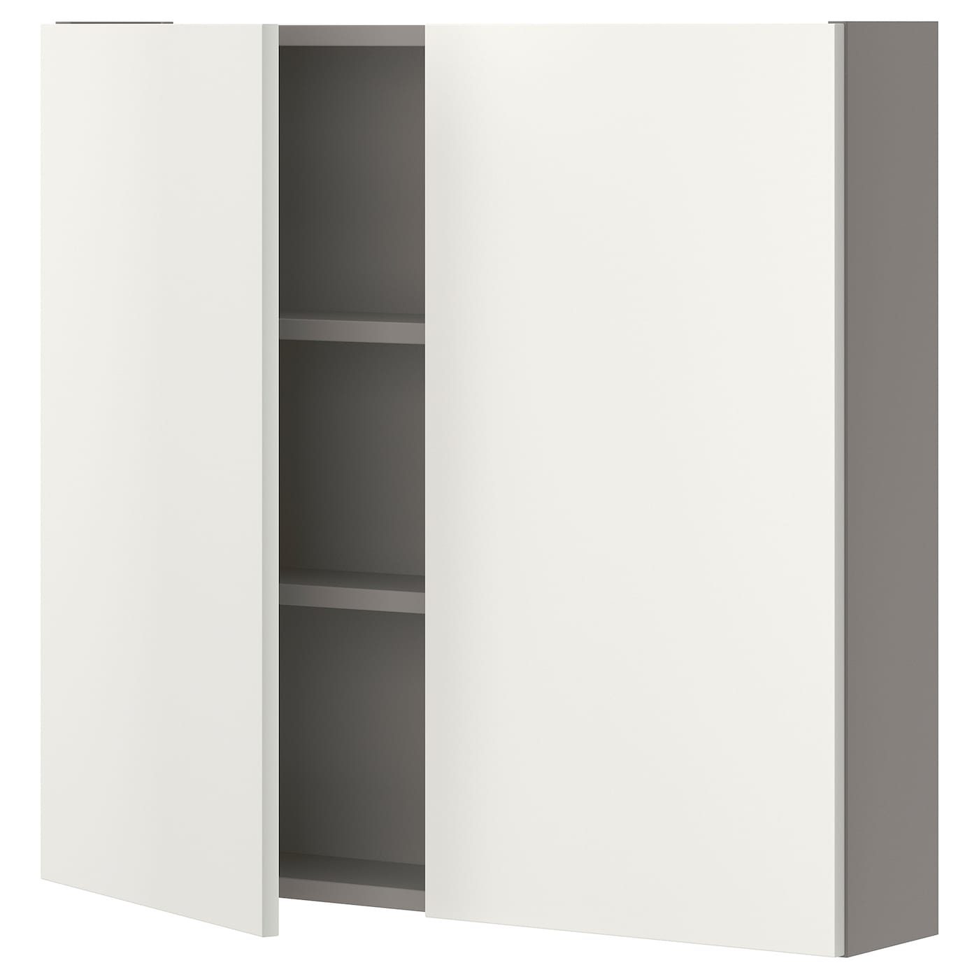 IKEA ENHET szafka wisząca 2 półki/drzwiczki, szary/biały, 80x17x75 cm