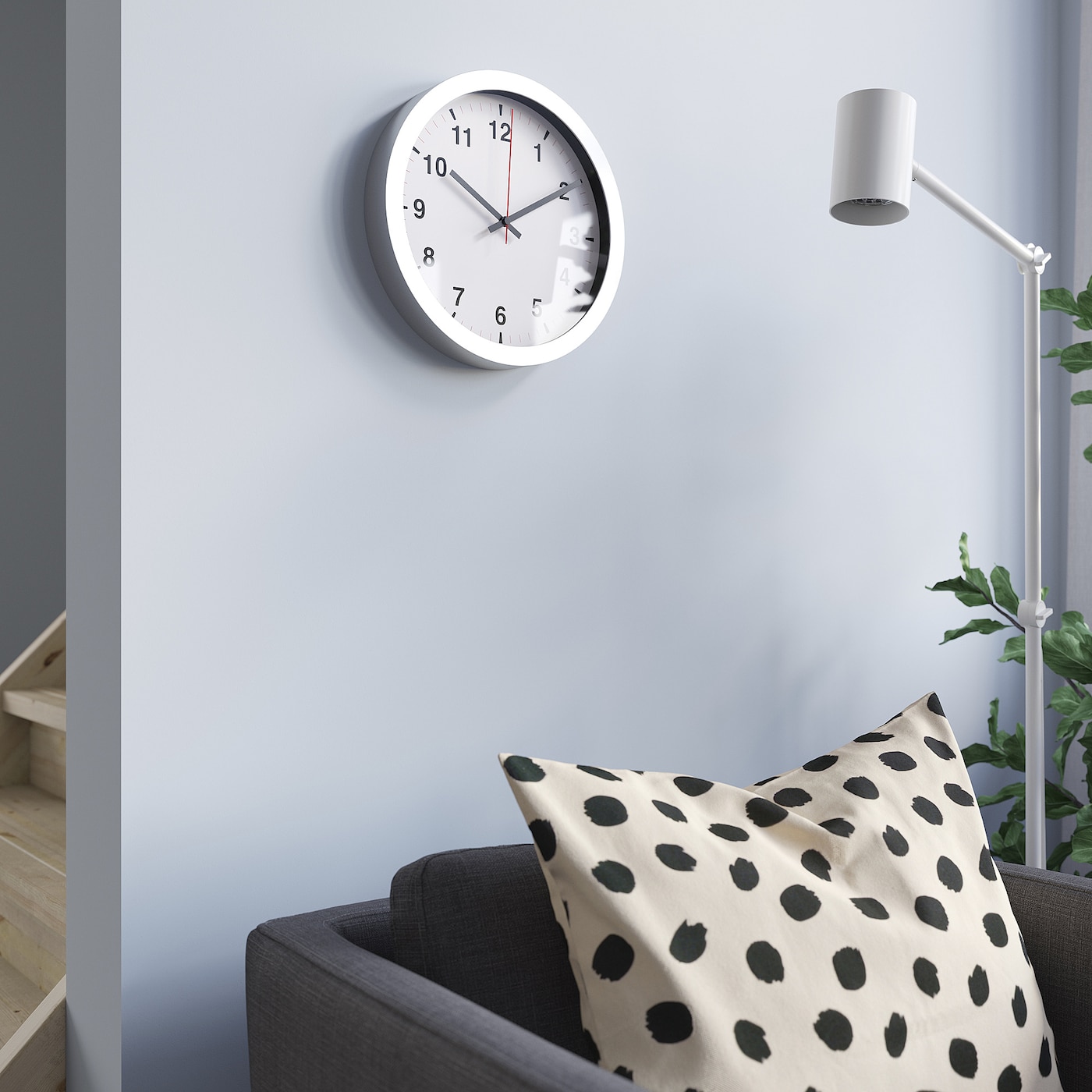 IKEA TJALLA zegar ścienny, srebrny, 28 cm