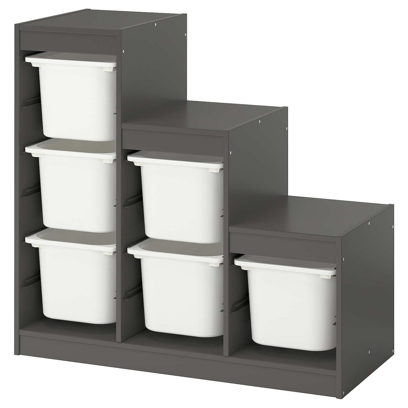 IKEA TROFAST regał z pojemnikami, szary/biały, 99x44x94 cm