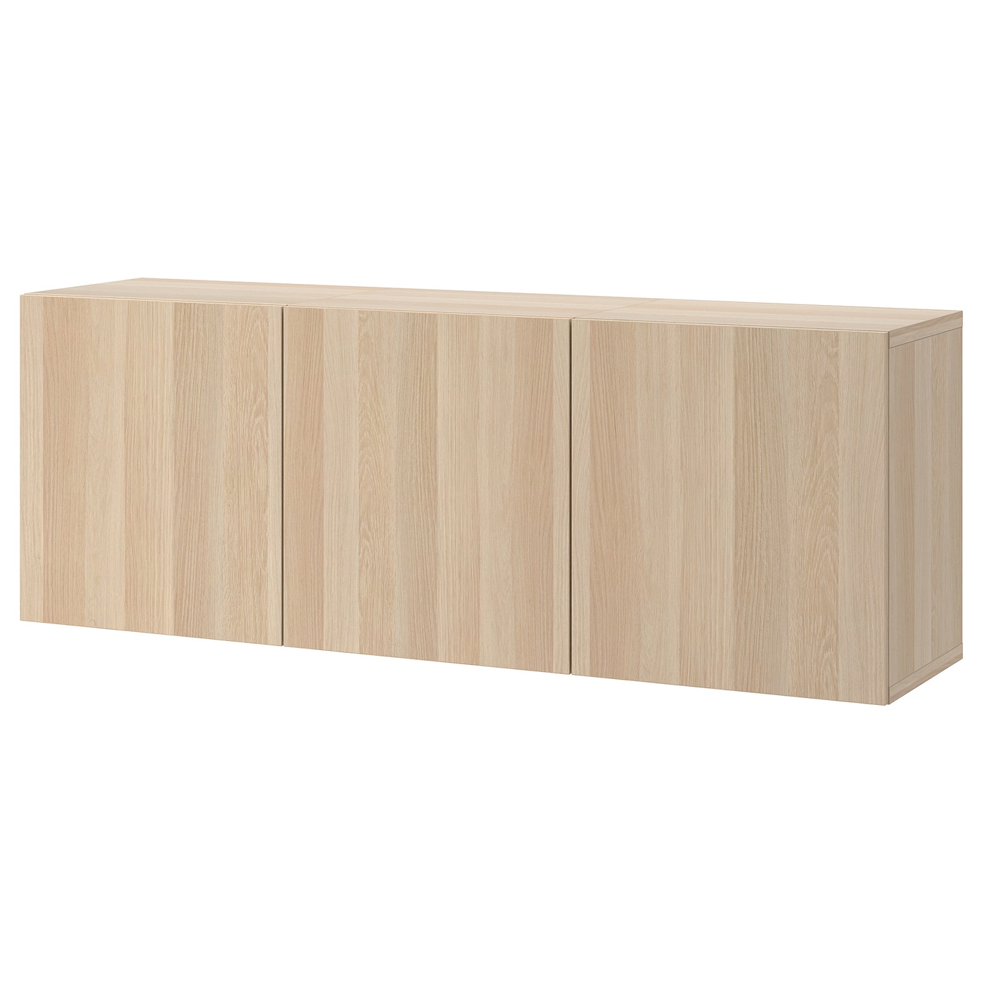 IKEA BESTÅ kombinacja szafek ściennych, imitacja dębu bejcowanego na biało/Lappviken imitacja dębu bejcowanego na biało, 180x42x64 cm