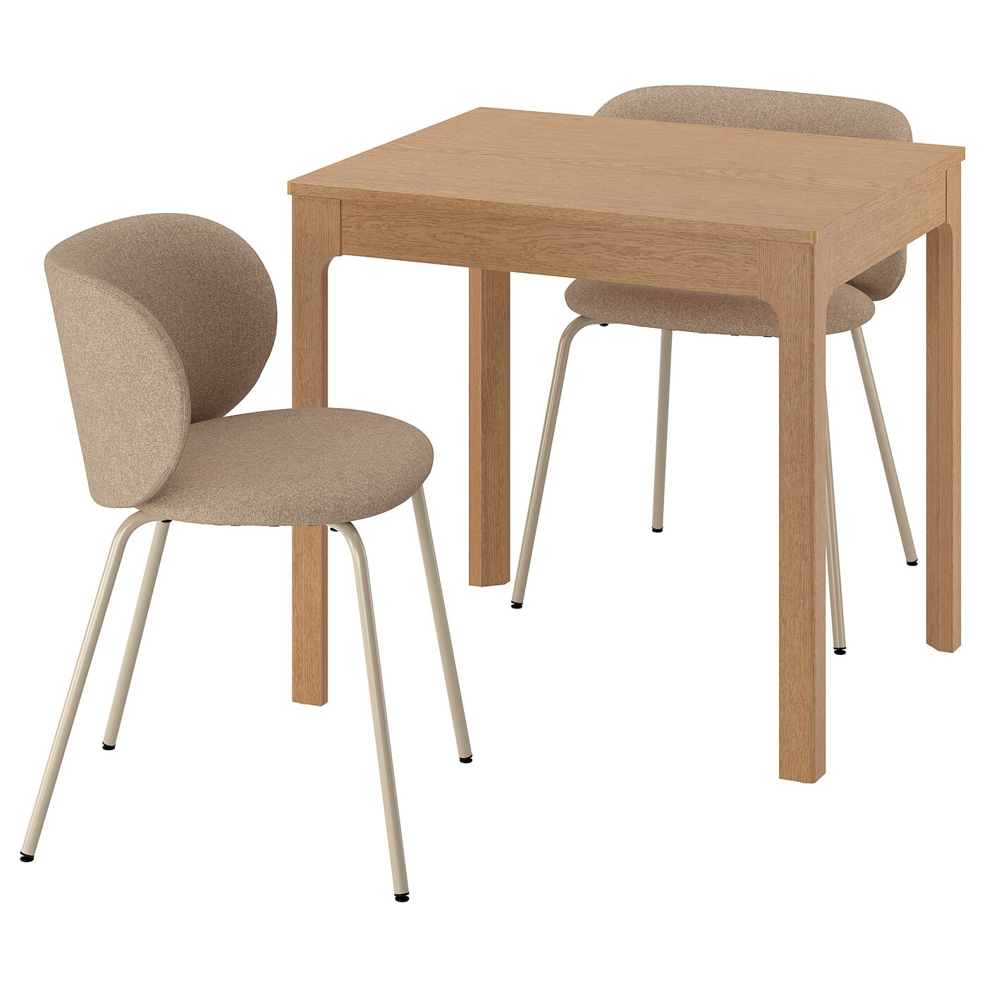 IKEA EKEDALEN / KRYLBO stół i 2 krzesła, dąb/Tonerud ciemny beż, 80/120 cm