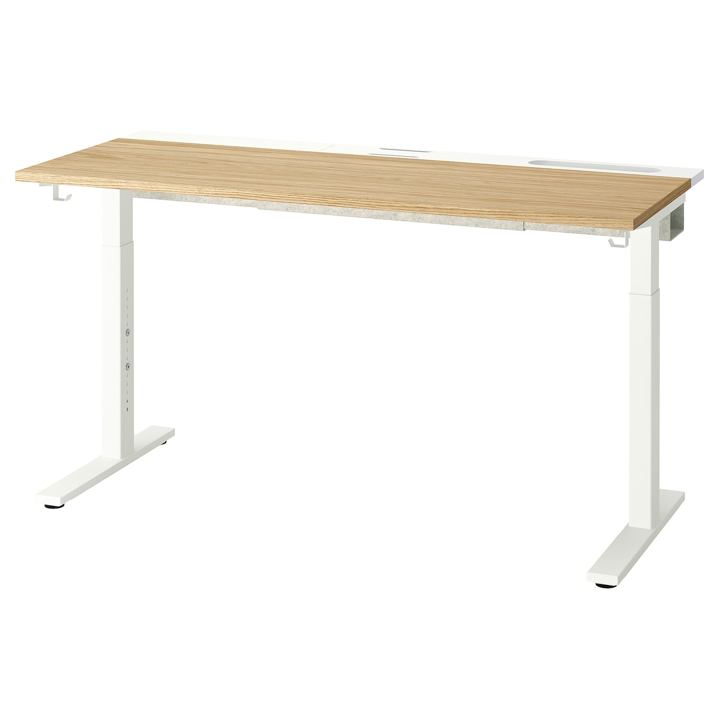 IKEA MITTZON biurko, okl dęb/biały, 140x60 cm
