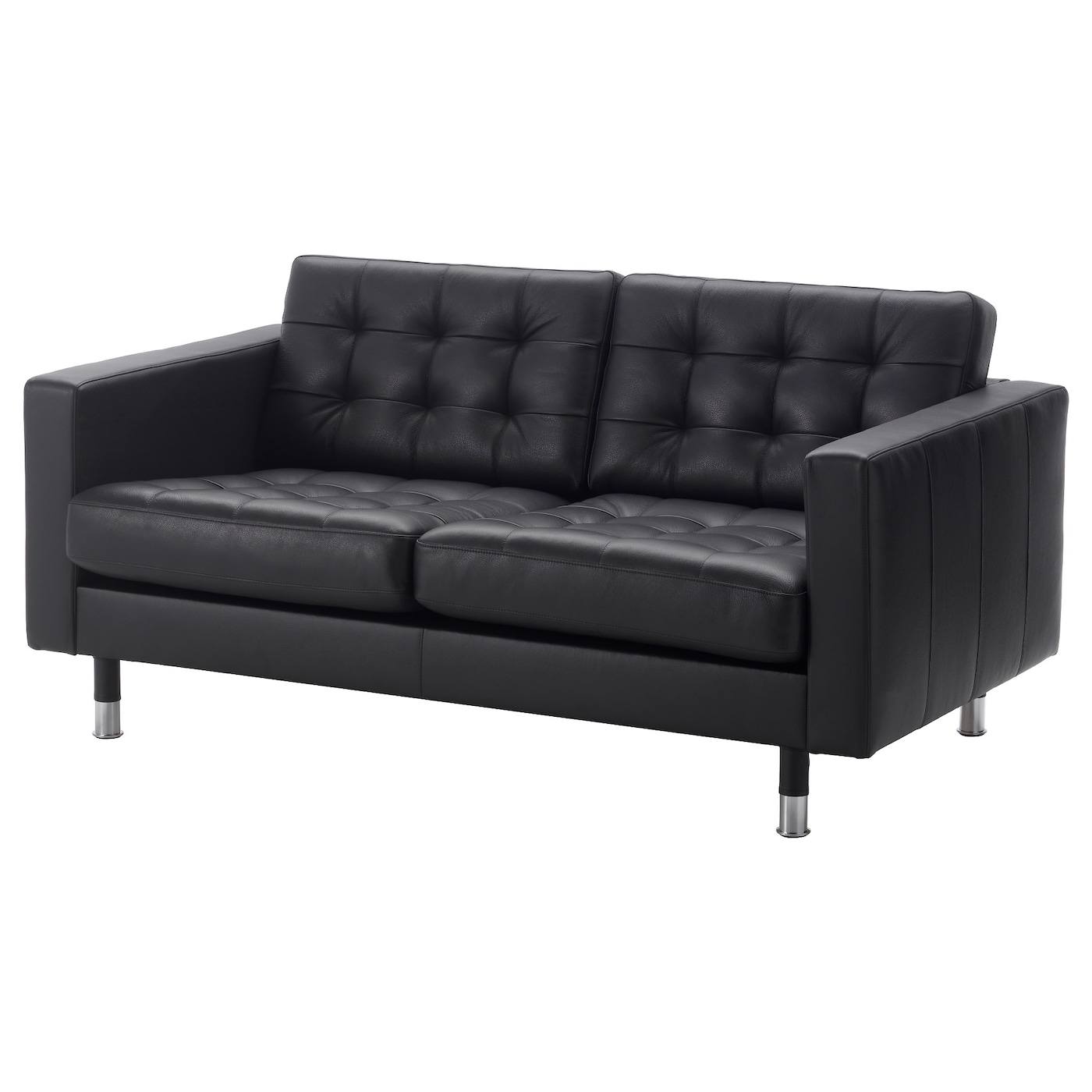 IKEA LANDSKRONA sofa dwuosobowa, Grann/Bomstad czarny/metal, Szerokość: 164 cm