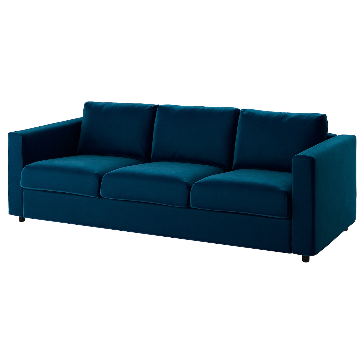 IKEA VIMLE sofa 3-osobowa, rozkładana, Djuparp ciemnozielononiebieski, Wysokość łóżka: 53 cm