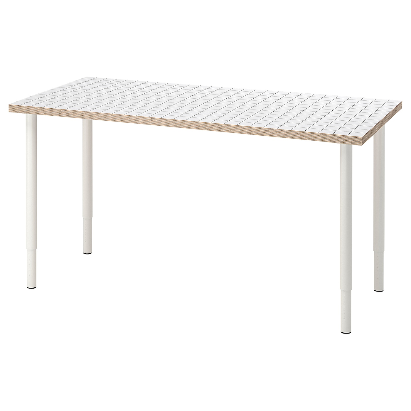 IKEA LAGKAPTEN / OLOV biurko, biały antracyt/biały, 140x60 cm