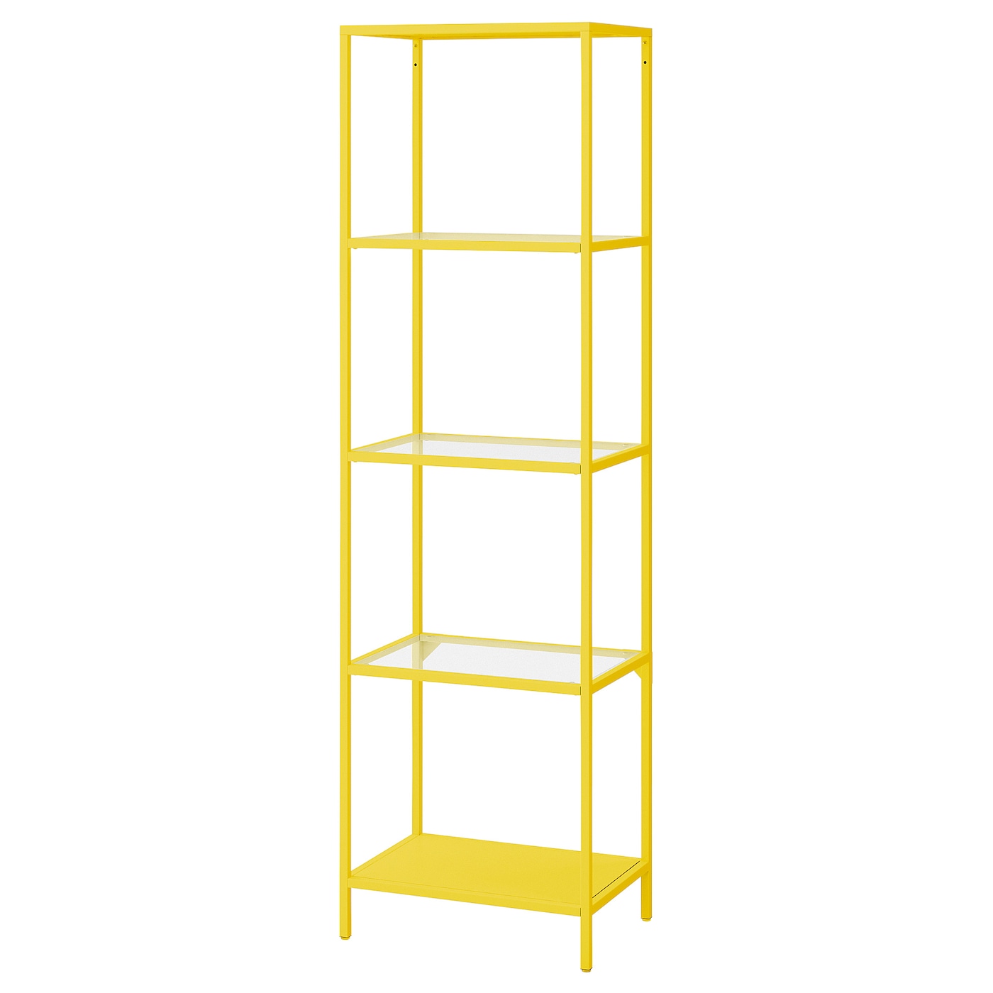 IKEA VITTSJÖ regał, żółty/szkło, 51x175 cm