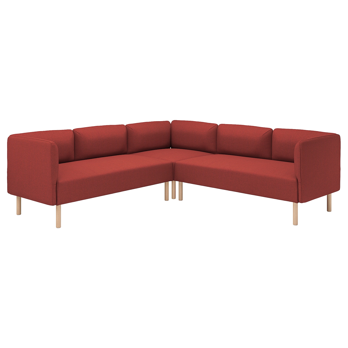 IKEA LILLEHEM Sofa modułowa narożna, 4-osobowa, Gunnared/brązowoczerwony drewno, Wysokość: 73 cm