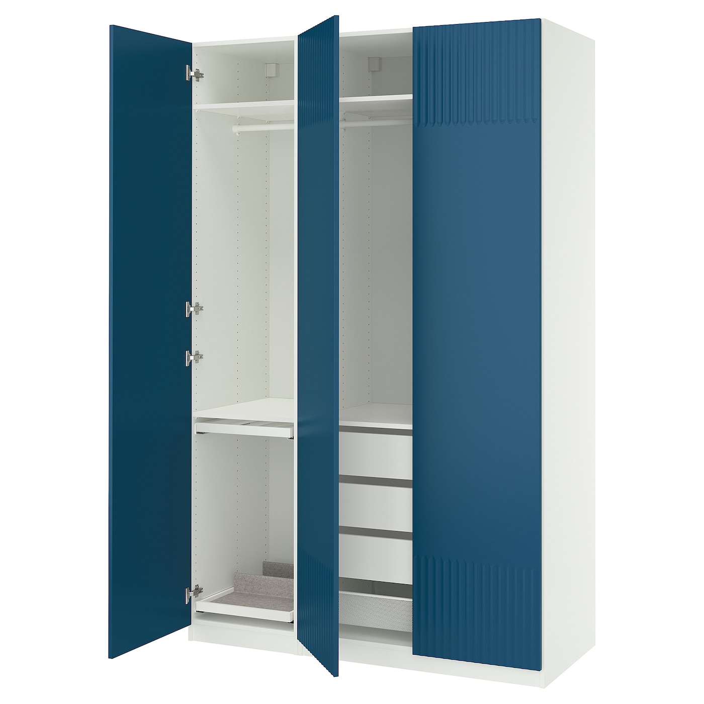 IKEA PAX / FYRUDDEN kombinacja szafy, biały/niebieski, 150x60x236 cm