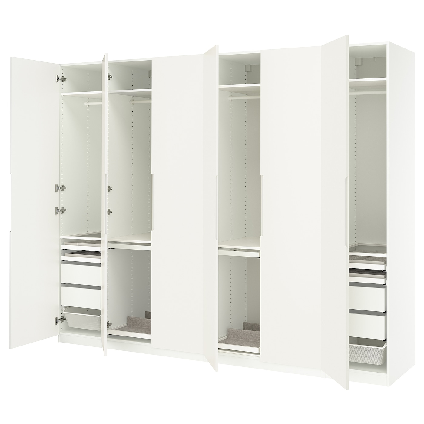 IKEA PAX / TONSTAD kombinacja szafy, biały/kremowy, 300x60x236 cm