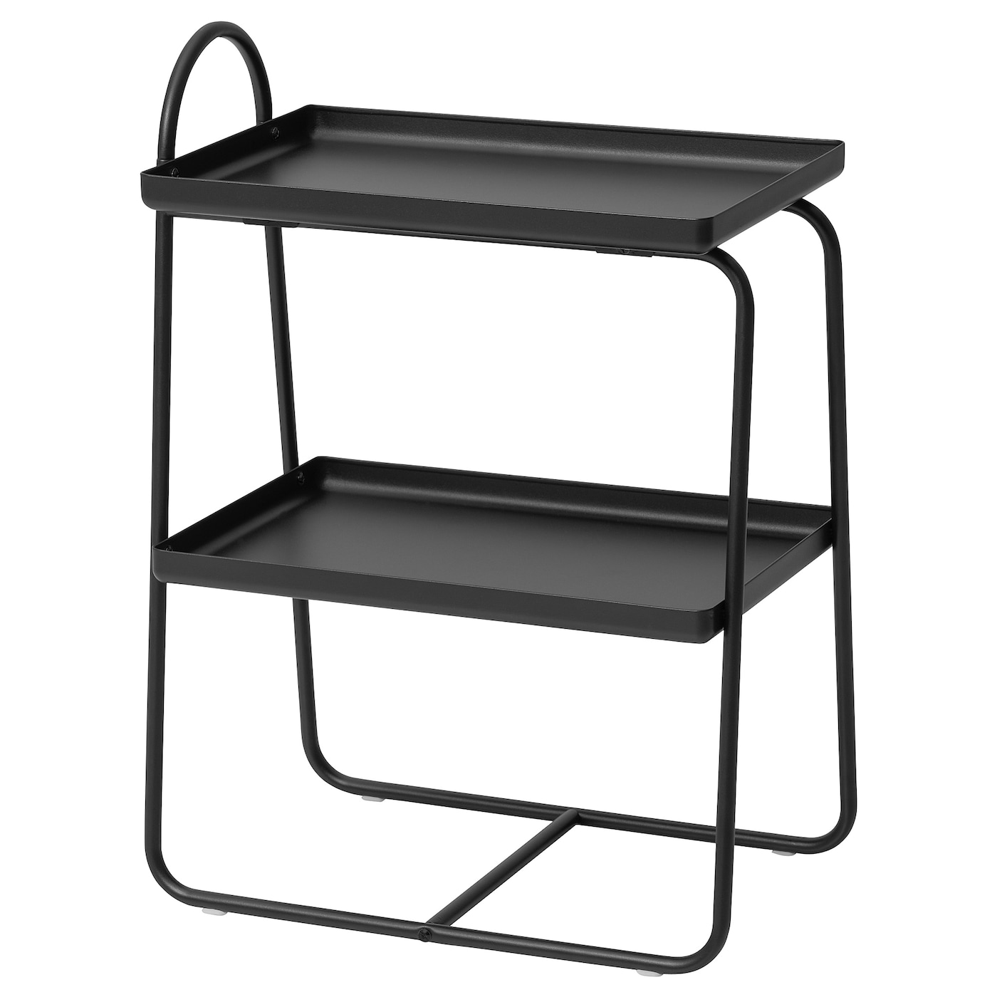 IKEA HATTÅSEN stolik nocny/regał, czarny, Głębokość: 43 cm