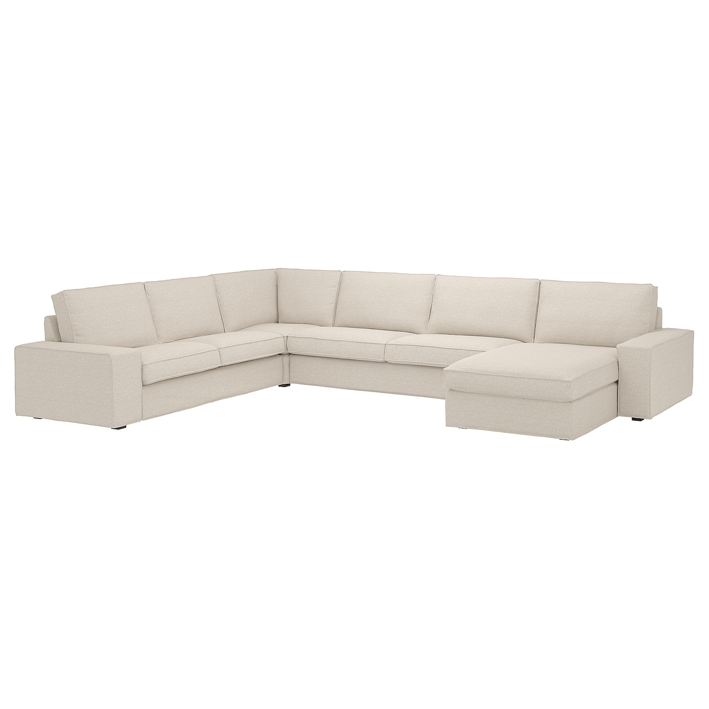 IKEA KIVIK sofa narożna 6-osobowa z szezl, Gunnared beżowy, Głębokość: 95 cm