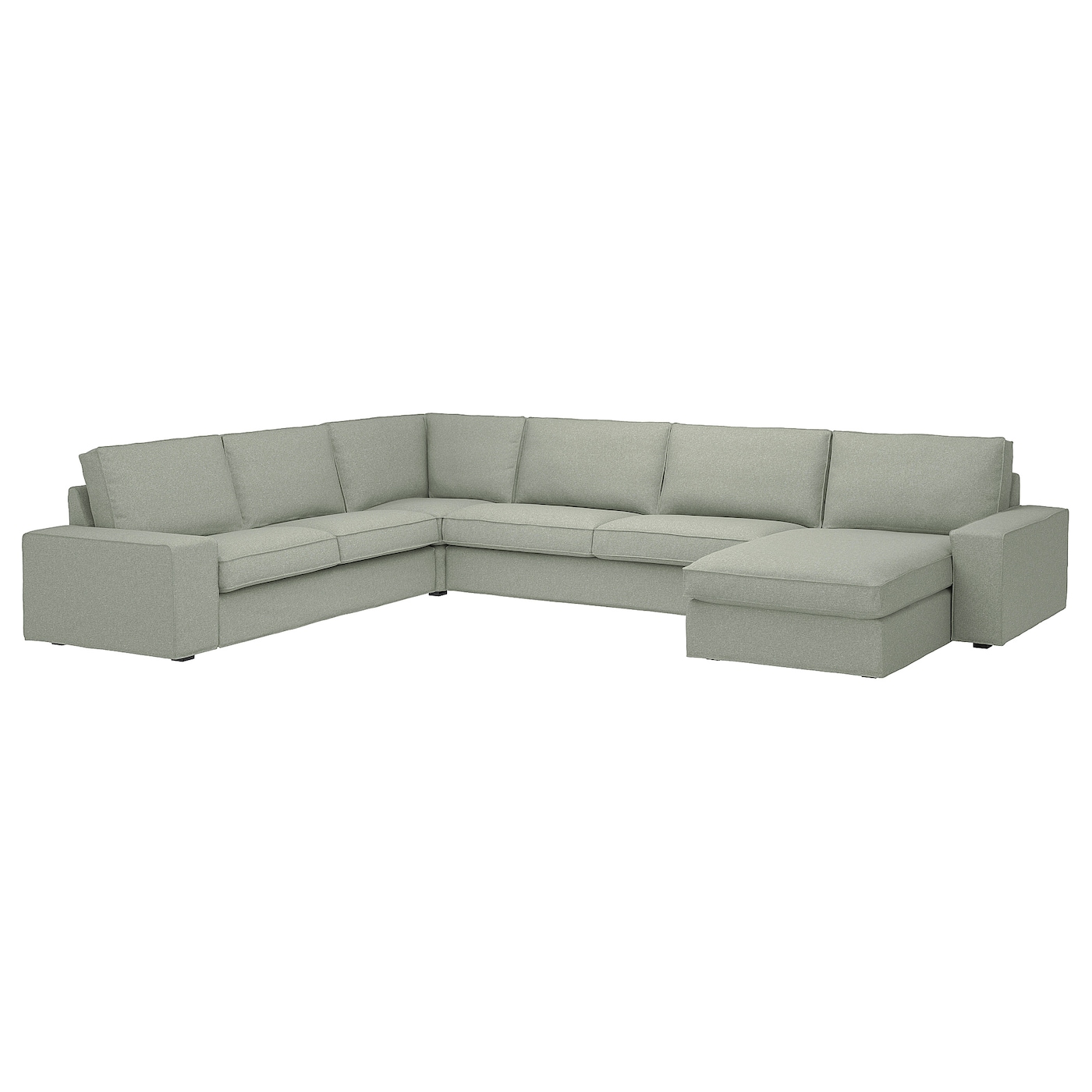 IKEA KIVIK sofa narożna 6-osobowa z szezl, Gunnared jasnozielony, Głębokość: 95 cm