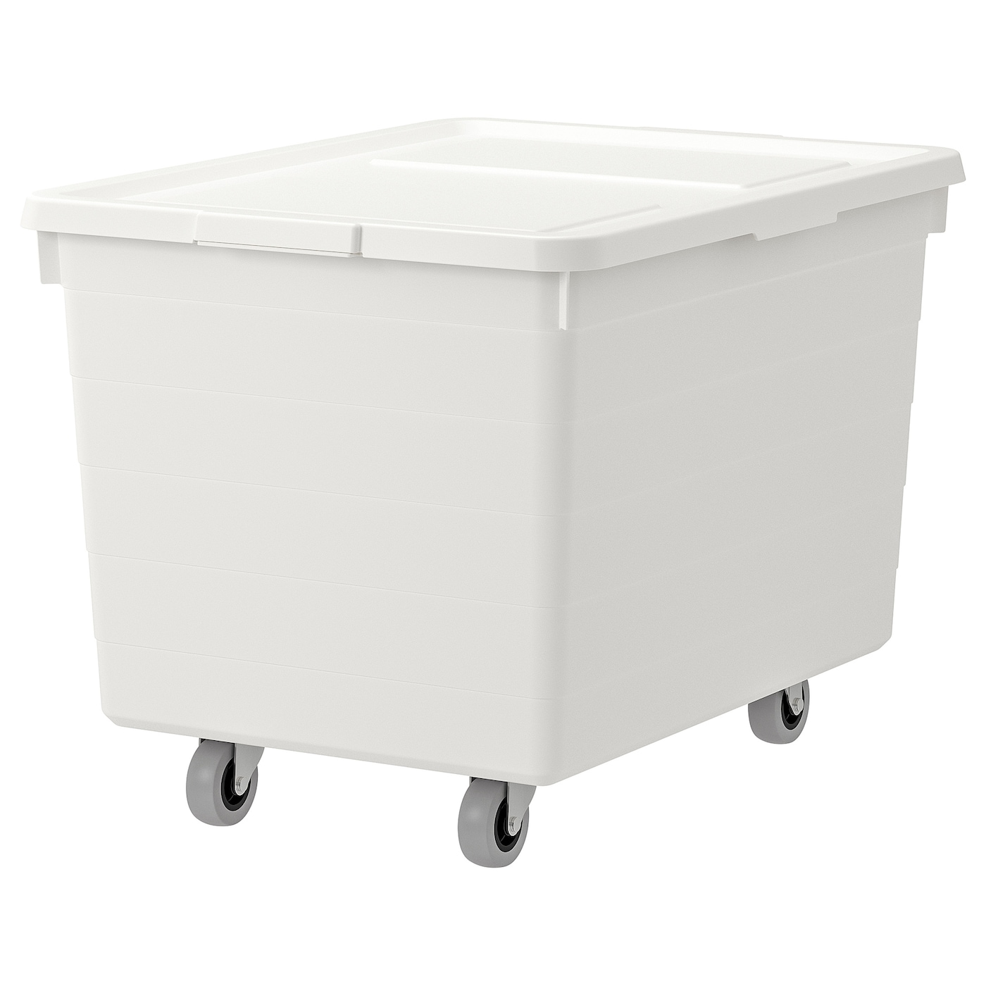 IKEA SOCKERBIT pudełko na kółkach z przykrywką, biały, 38x51x37 cm