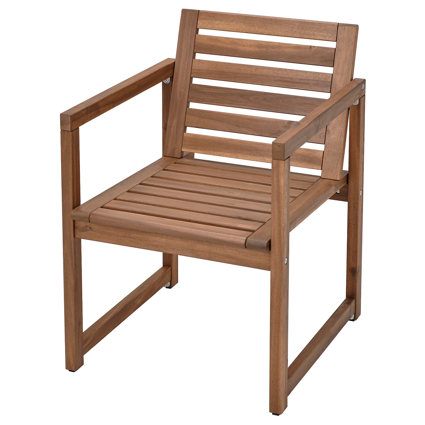 IKEA NÄMMARÖ krzesło z podłokietnikami, ogr, bejca jasnobrązowa, Głębokość: 62 cm