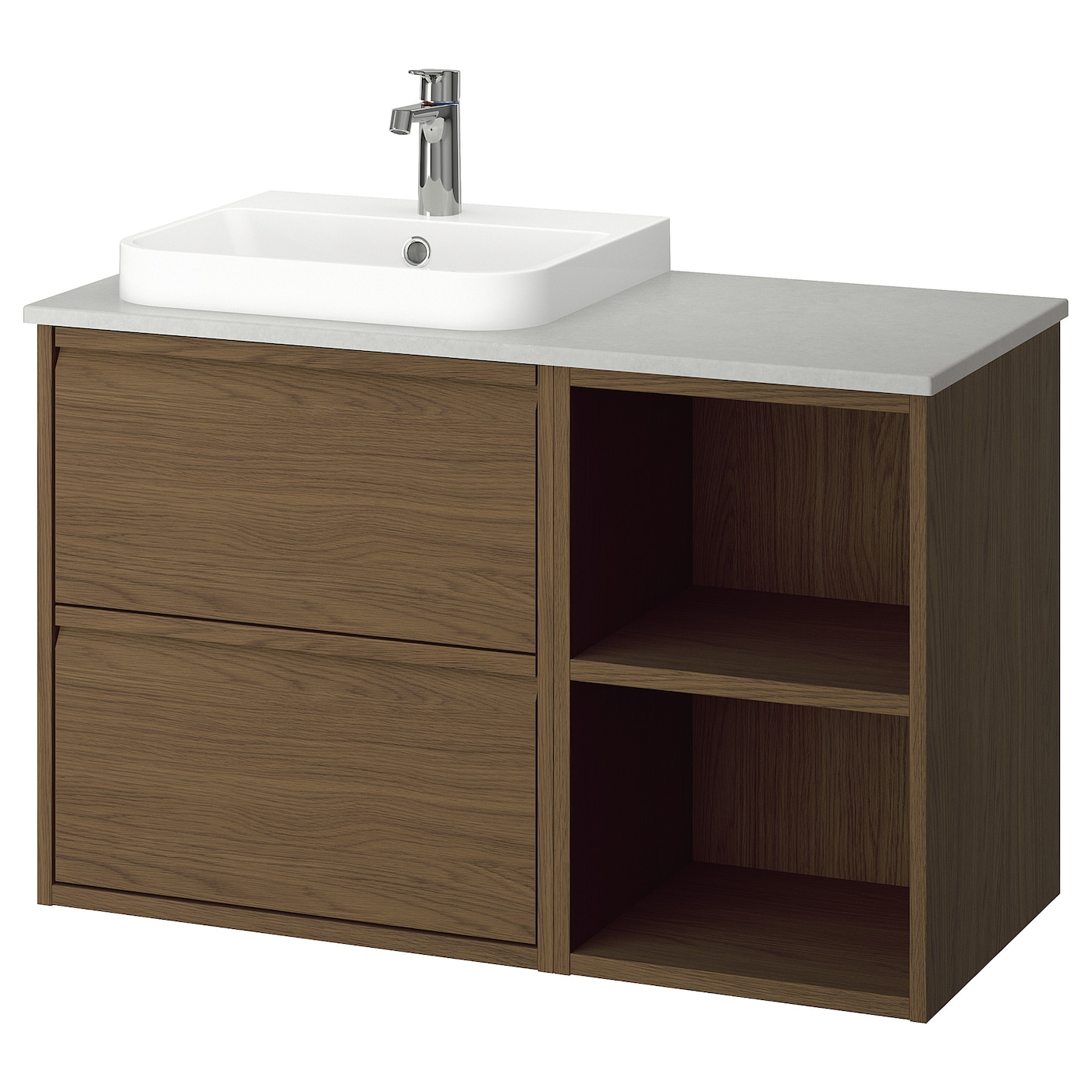 IKEA ÄNGSJÖN / BACKSJÖN szafka pod umyw/umywalka/bateria, brązowy imit. dębu, 102x49x71 cm