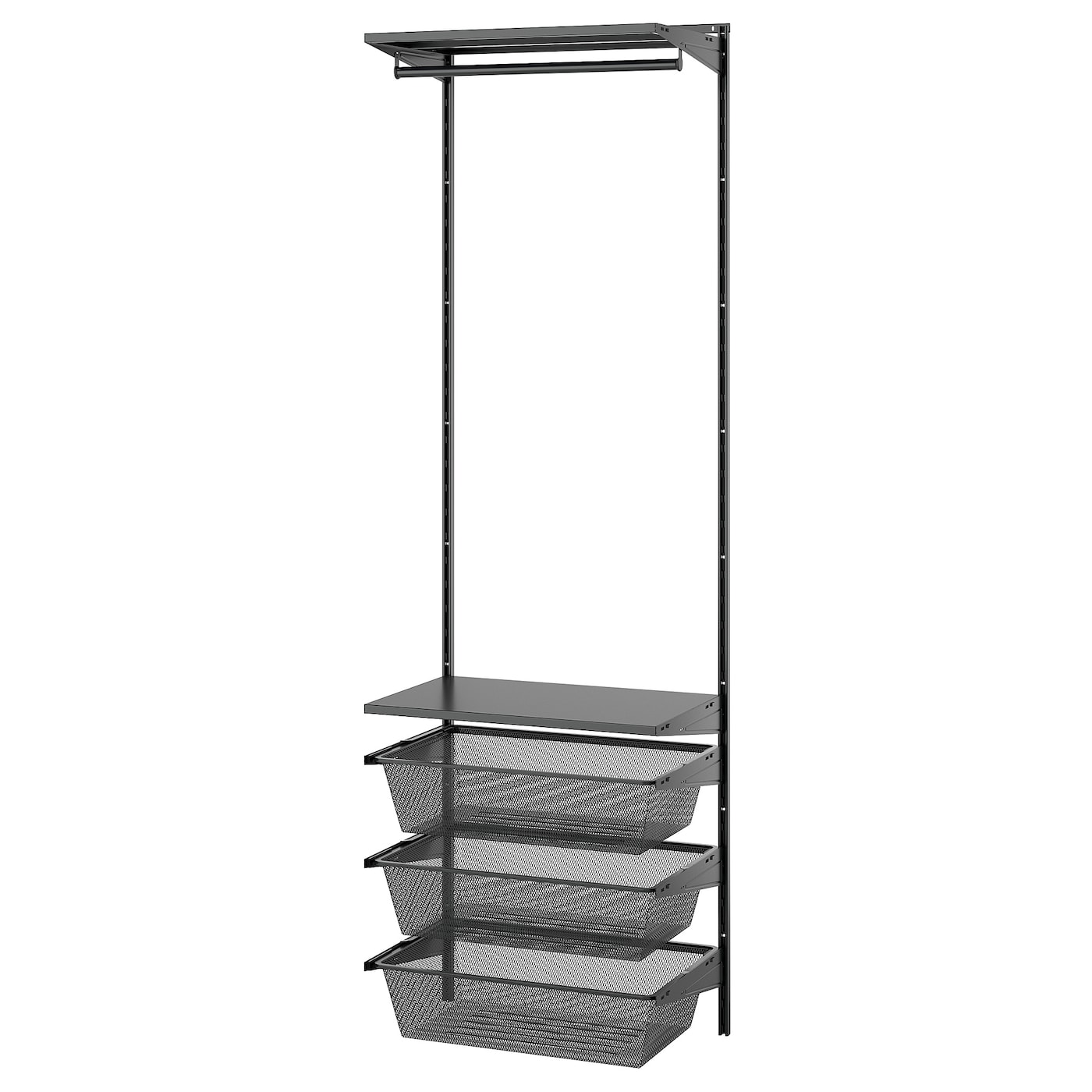 IKEA BOAXEL kombinacja szafy, antracyt/metal, 62x40x201 cm