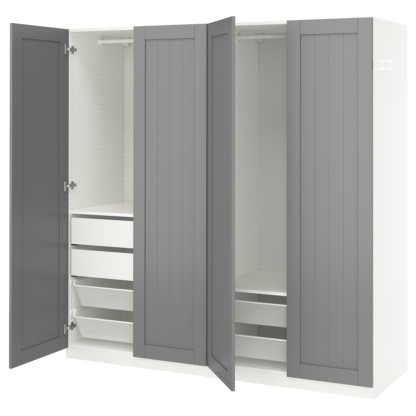 IKEA PAX / GULLABERG kombinacja szafy, biały/szary, 200x60x201 cm