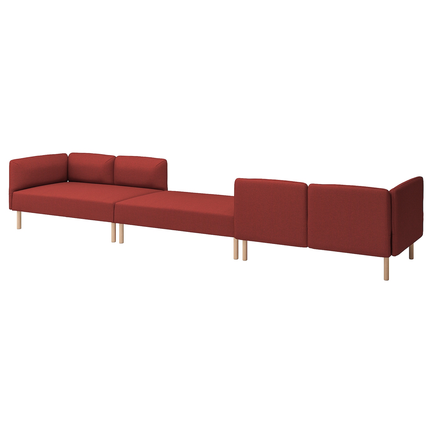 IKEA LILLEHEM 6-osobowa sofa modułowa, Gunnared/brązowoczerwony drewno, Szerokość: 440 cm