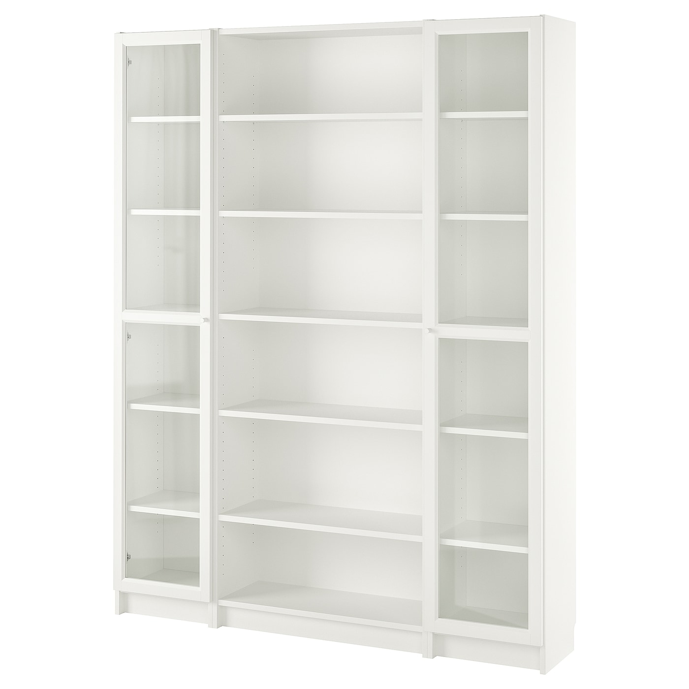 IKEA BILLY / OXBERG kombinacja regałowa szklane drzwi, biały, 160x202 cm