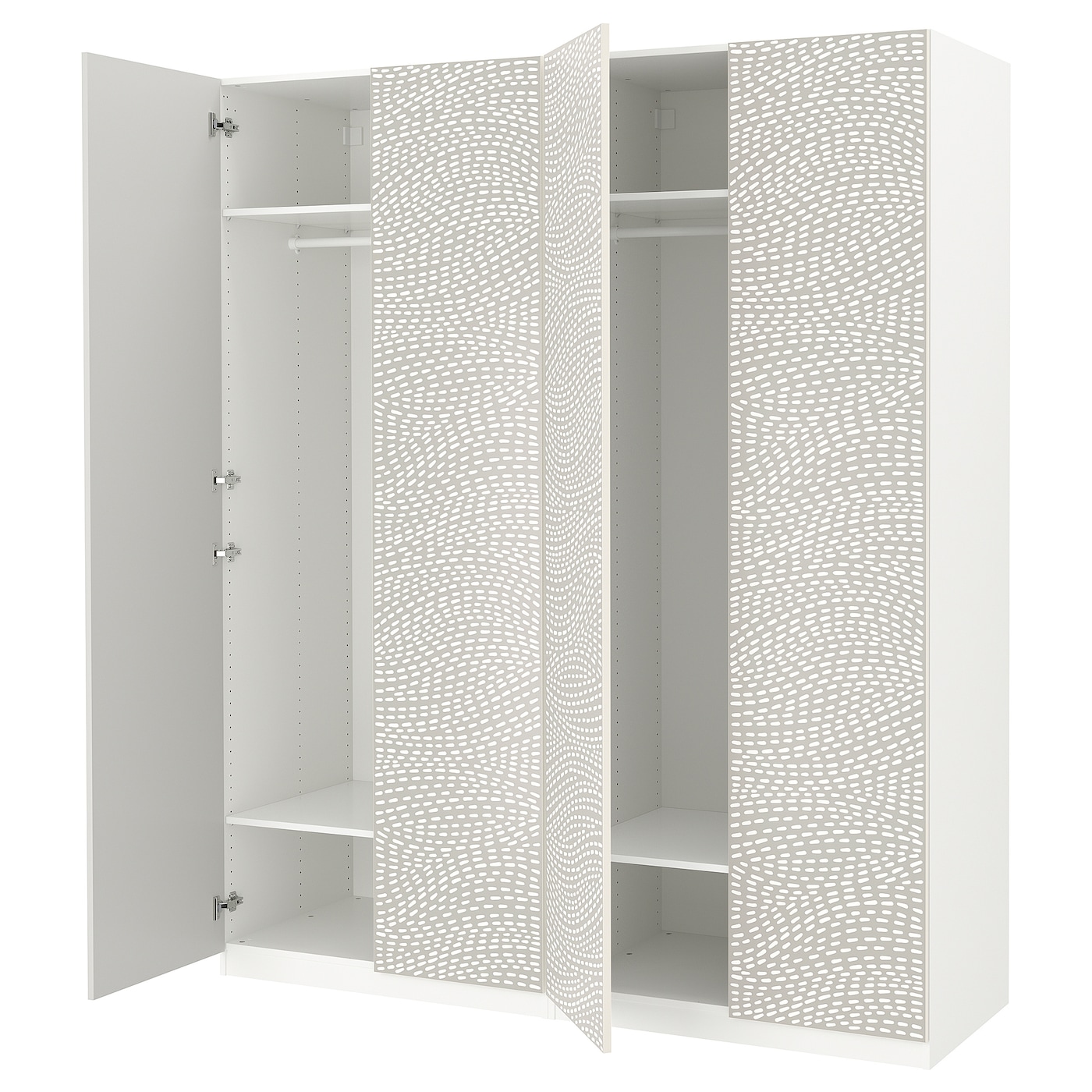 IKEA PAX / MISTUDDEN kombinacja szafy, biały/szary wzór, 200x60x236 cm