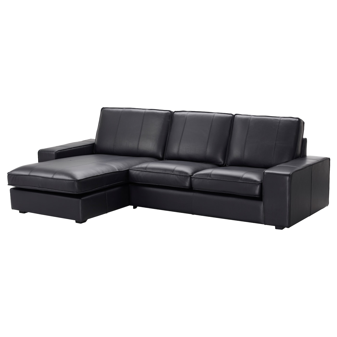 IKEA KIVIK sofa 3-osobowa, z szezlongiem/Grann/Bomstad czarny, Szerokość: 280 cm