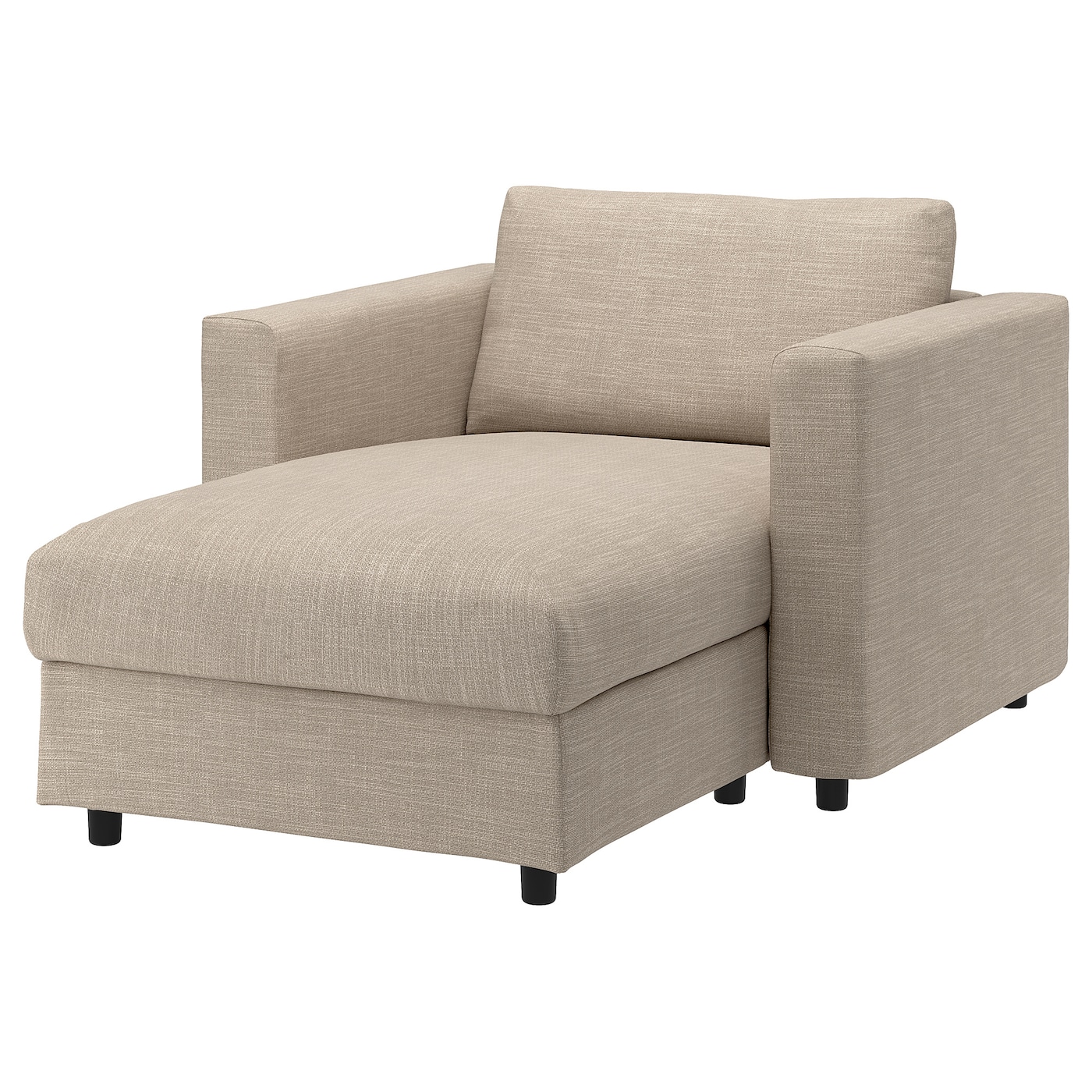 IKEA VIMLE szezlong, Hillared beżowy, Wysokość z poduchami oparcia: 83 cm