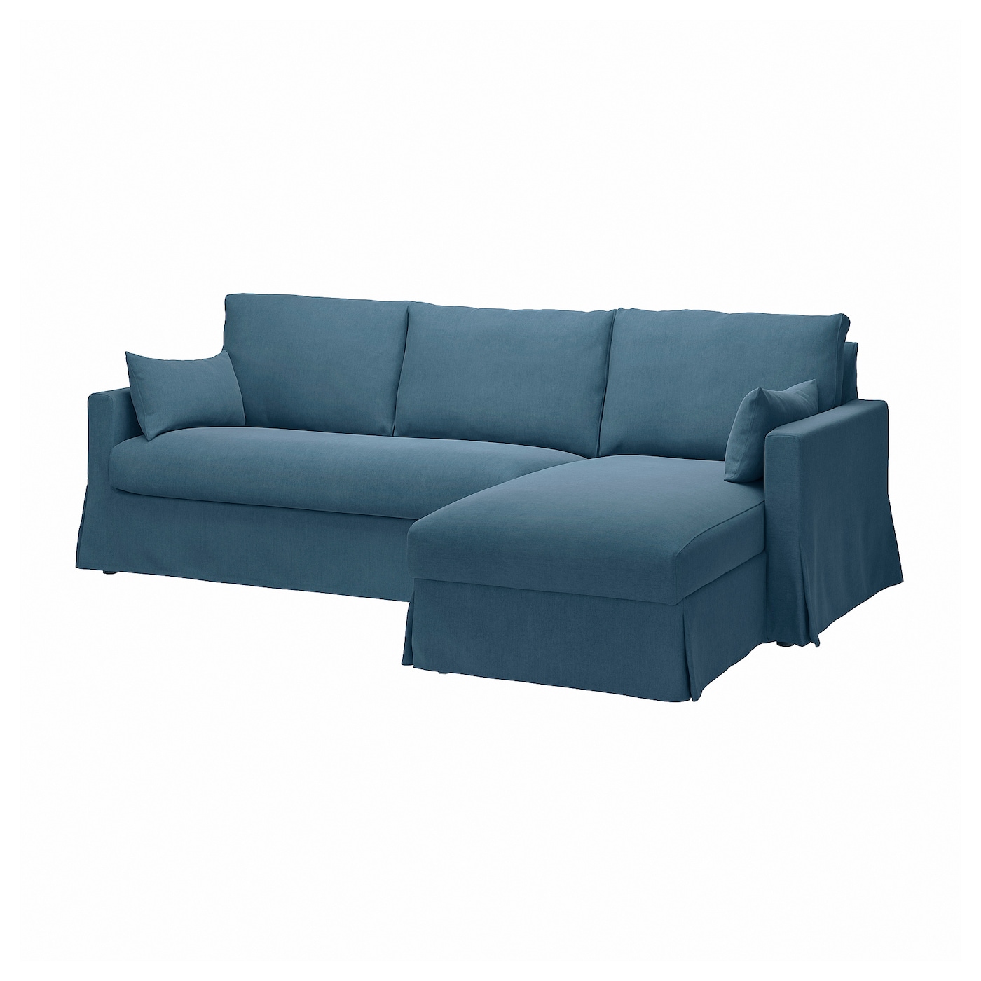 IKEA HYLTARP sofa 3o z szezlongiem, prawy, Tallmyra niebieski, Wysokość z poduchami oparcia: 91 cm
