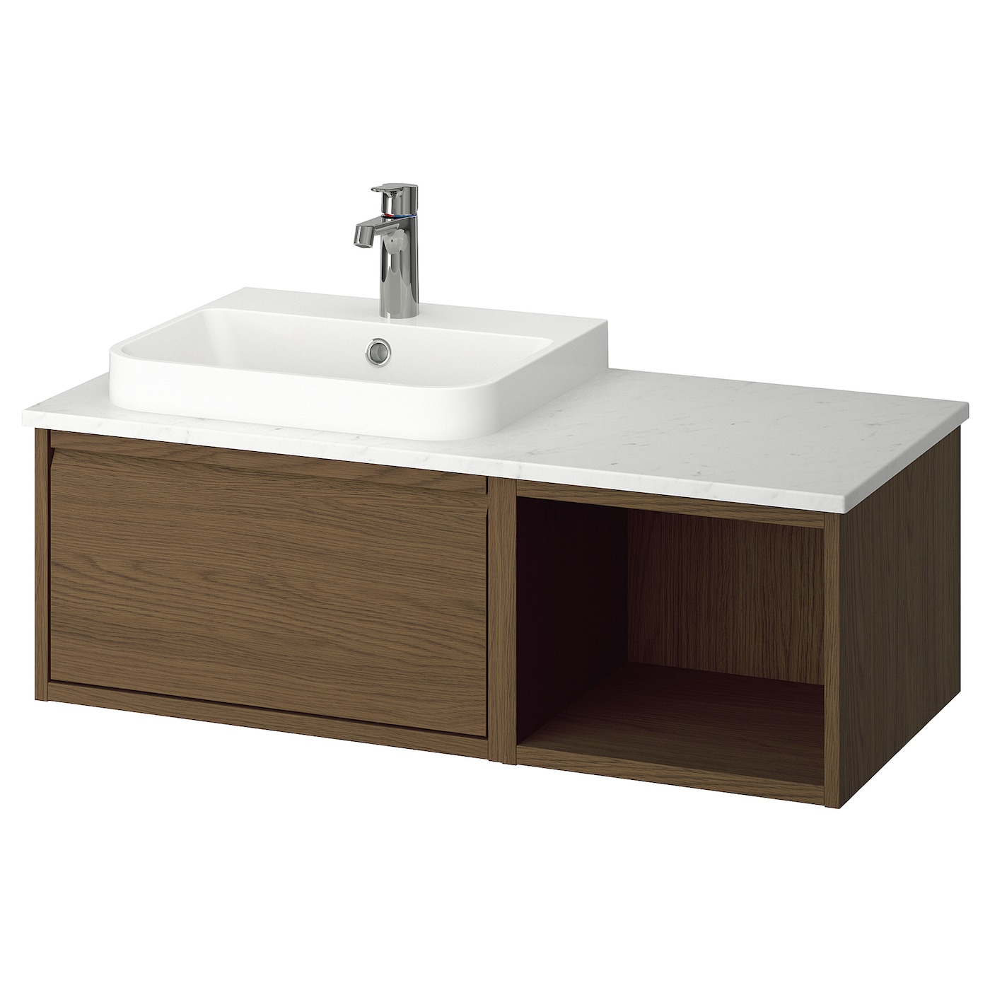 IKEA ÄNGSJÖN / BACKSJÖN szafka pod umyw/umywalka/bateria, brązowy imit. dębu, 102x49x41 cm