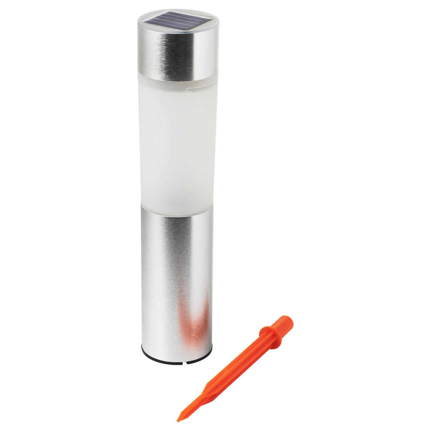 IKEA SOLVINDEN oświetlenie LED na bat. słoneczne, cylinder/srebrny, Wysokość: 25 cm